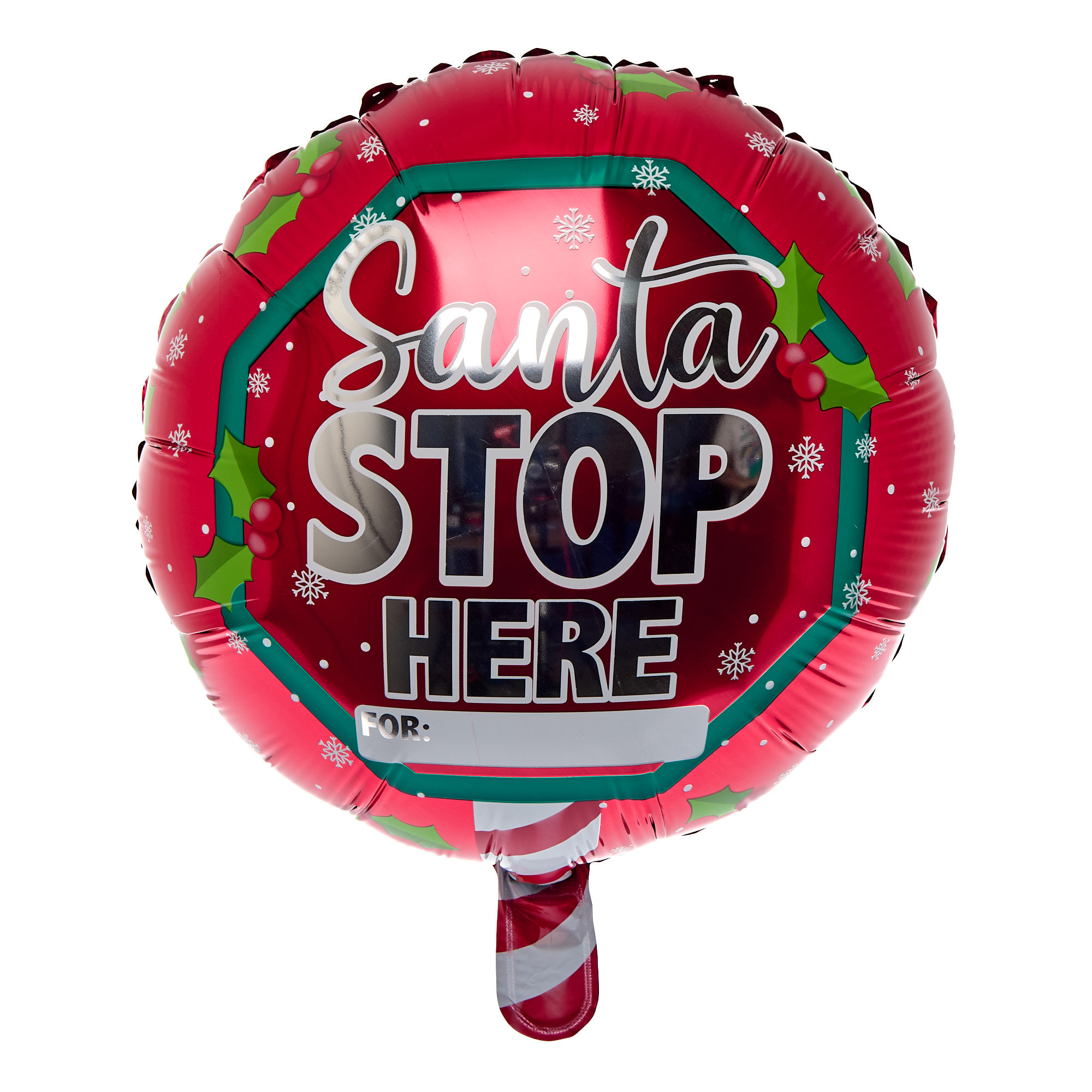 Santa Stop Here 18-Inch Foil Helium Balloon