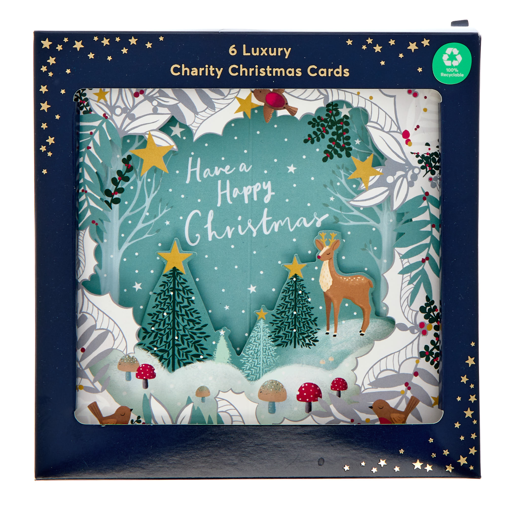 Woodland Scene Luxury Charity Christmas Cards - Pack of 6