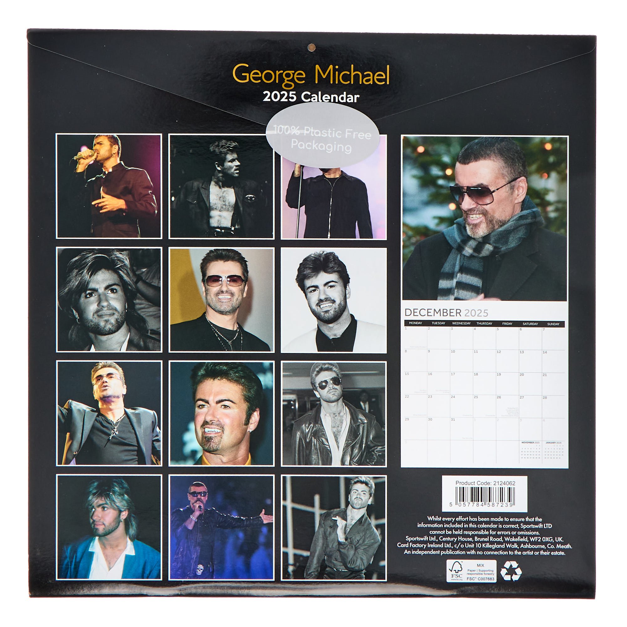 George Michael 2025 Square Wall Calendar