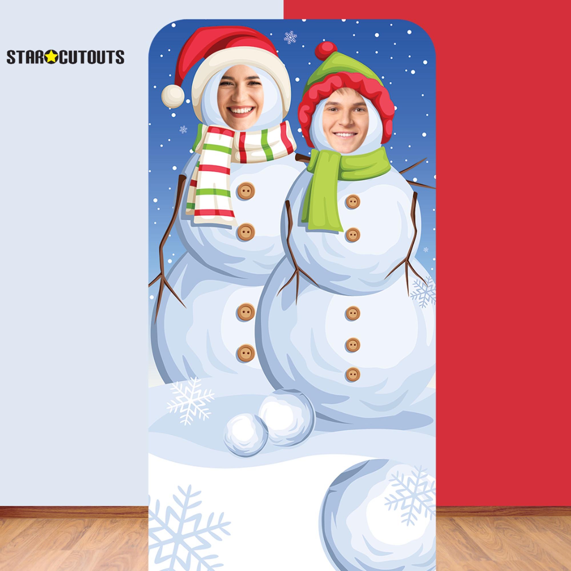 Snowmen Face-In-Hole Cardboard Cutout 