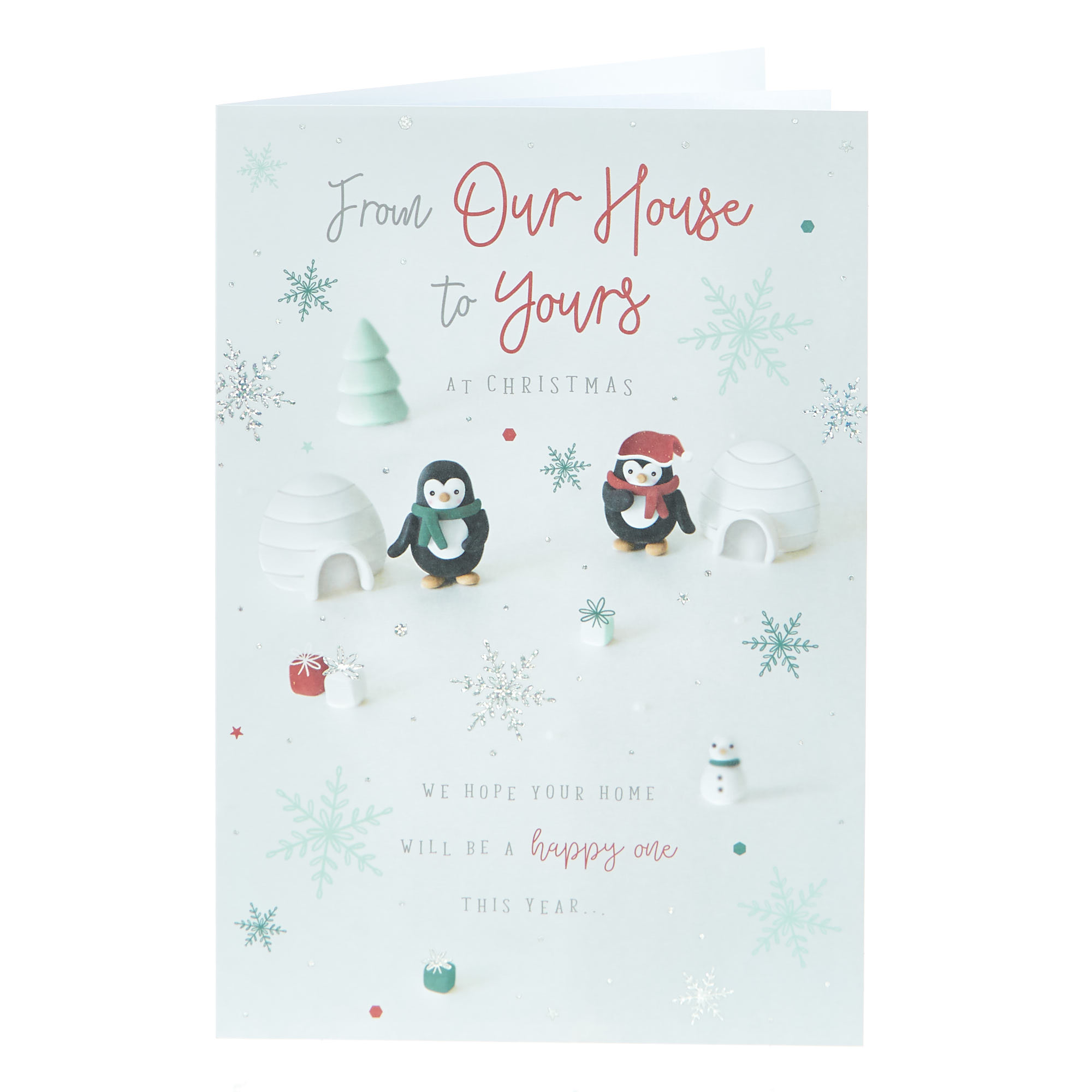 Christmas Card - Our House To Yours Penguins 