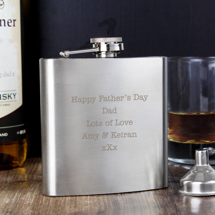 Personalised Father's Day Stainless Steel Hip Flask