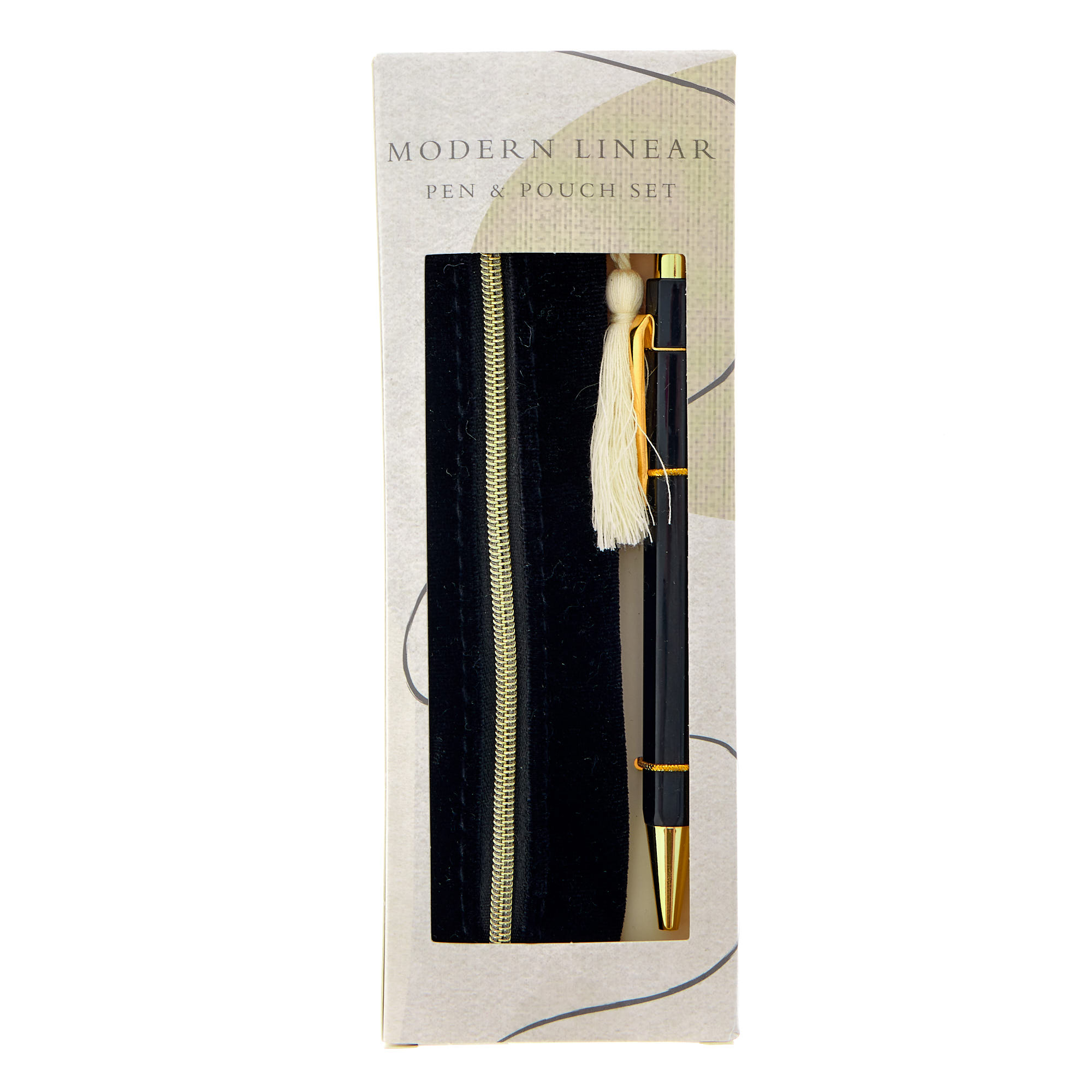 Modern Linear Pen & Pouch Set