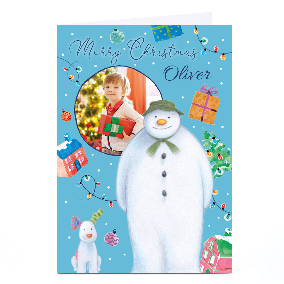 Photo The Snowman Christmas Card - Snowman & Snowdog, Any Name