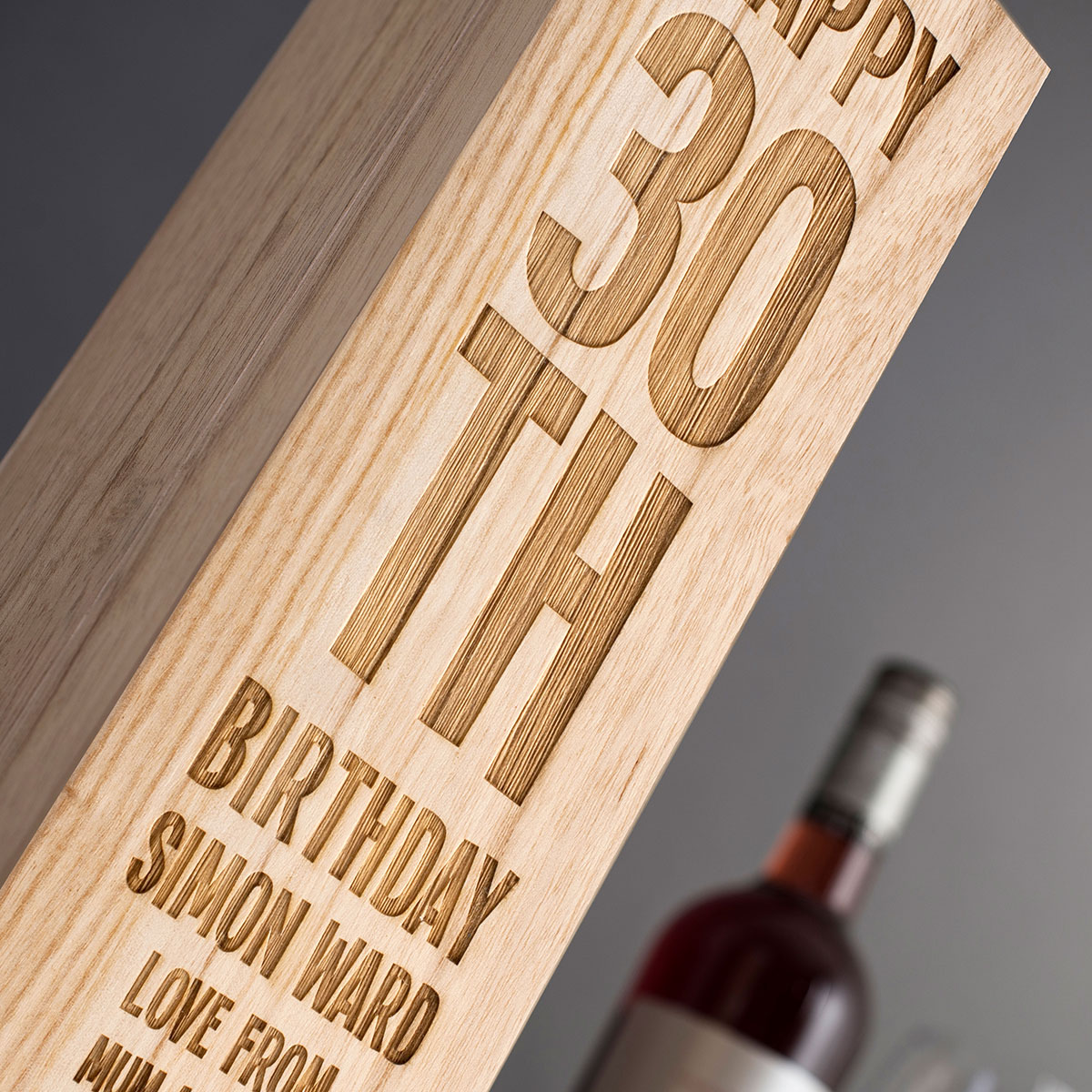 Personalised Glenfiddich Wooden Whisky Gift Box - 30th Birthday