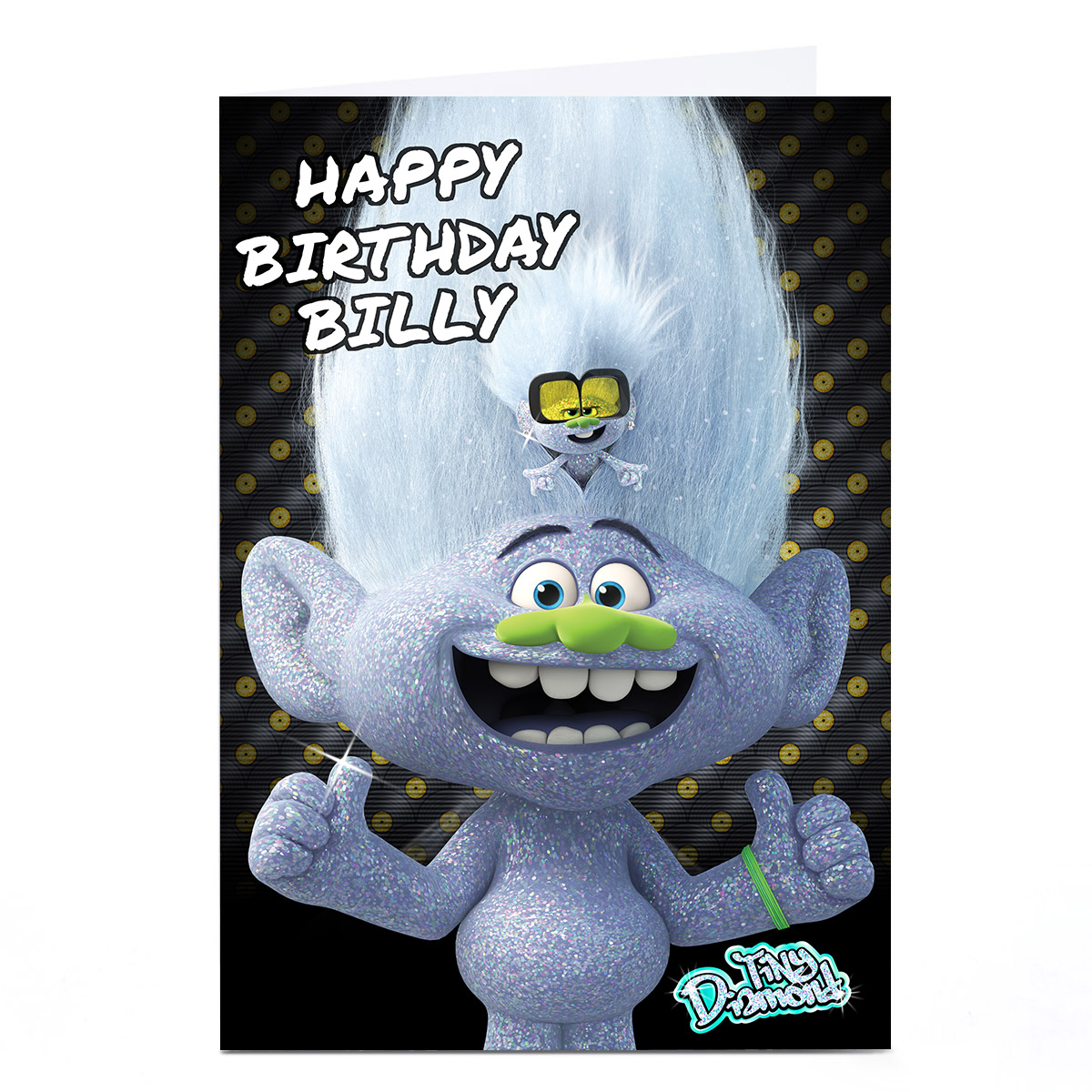 Personalised Trolls Any Occasion Card - Tiny Diamond