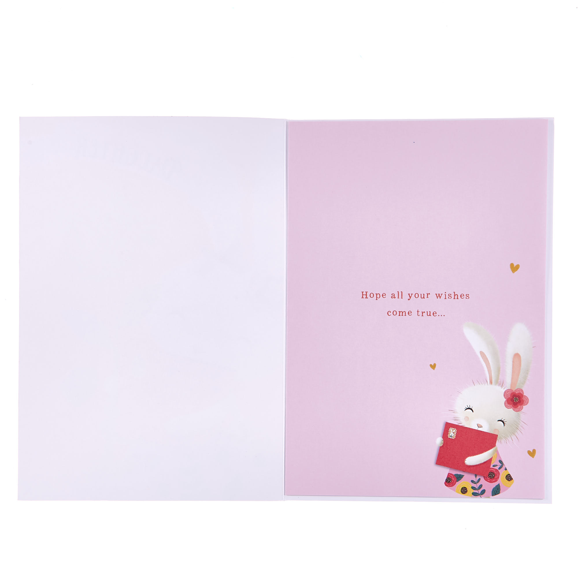 Birthday Card - For You Daughter Bunny Rabbit