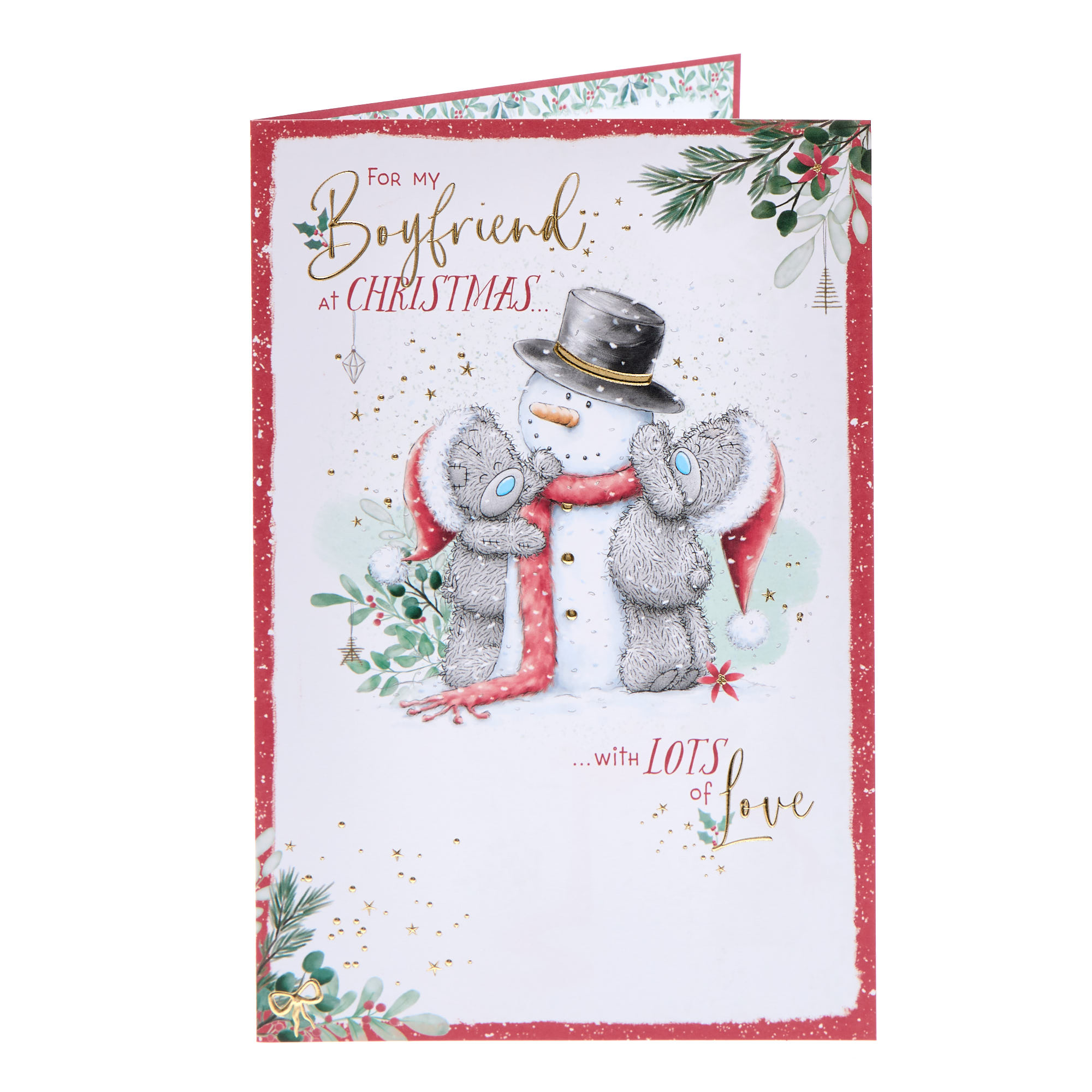 Me To You Tatty Teddy Boyfriend Snowman Christmas Card