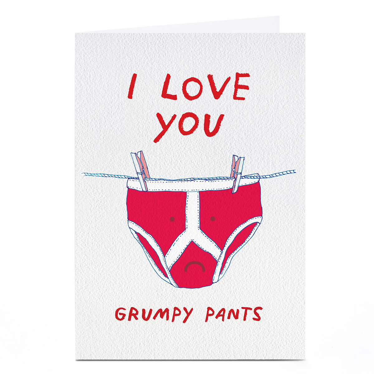 Personalised Brainbox Candy Valentine's Day Card - Love You Grumpy Pants