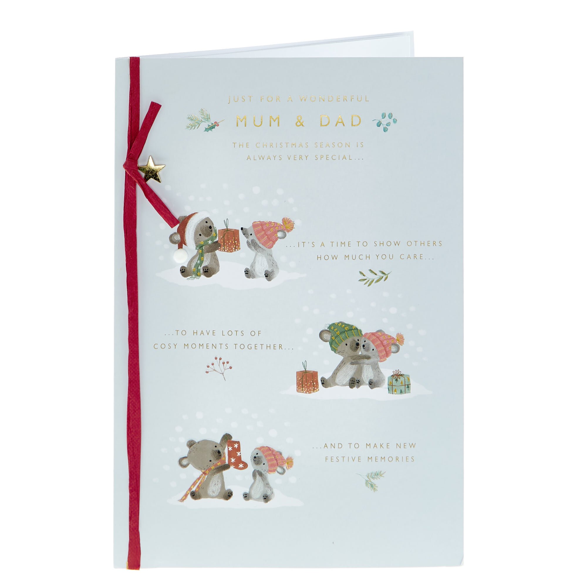 Christmas Card - Just For A Wonderful Mum & Dad