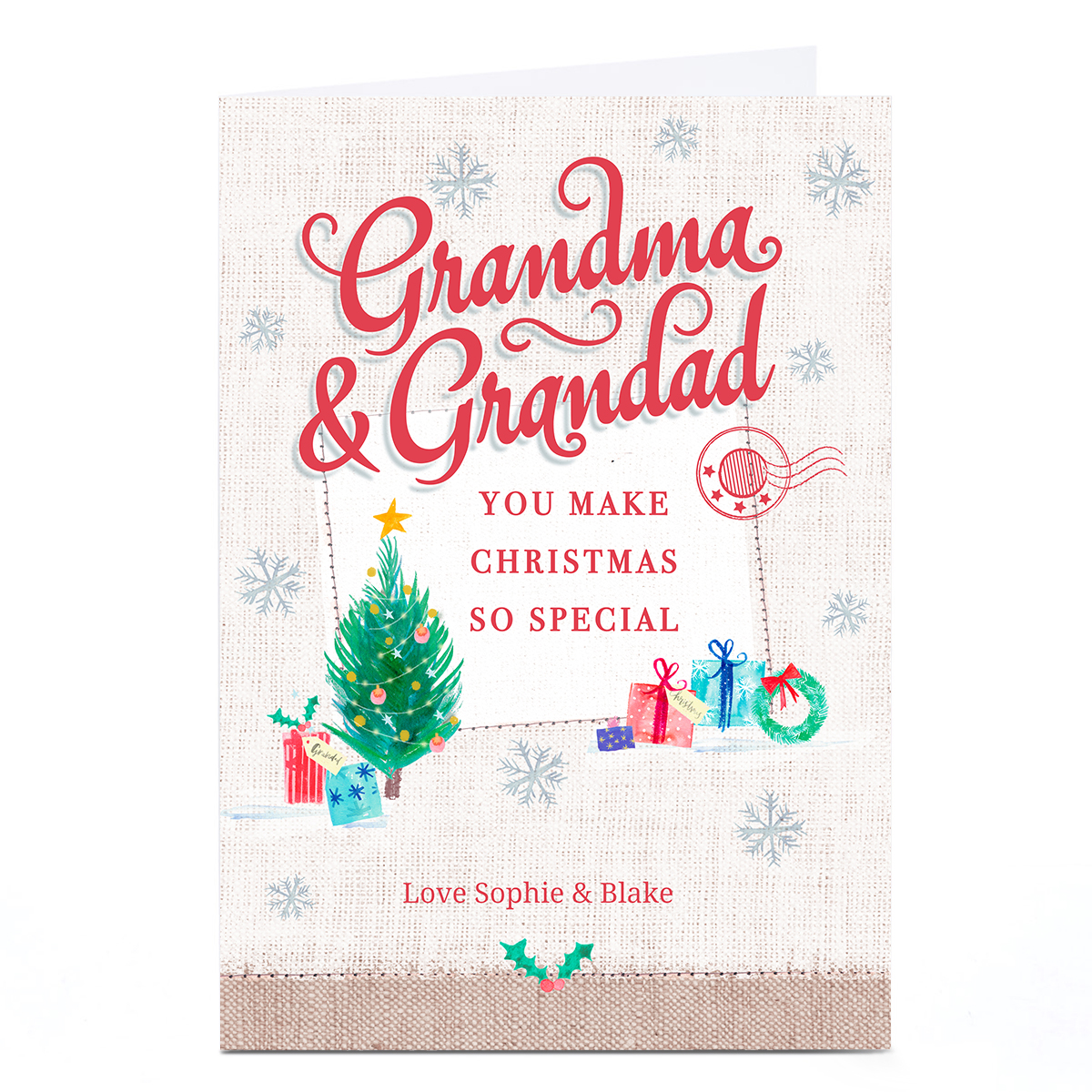 Personalised Ebony Newton Christmas Card - Make Christmas So Special, Grandma and Grandad