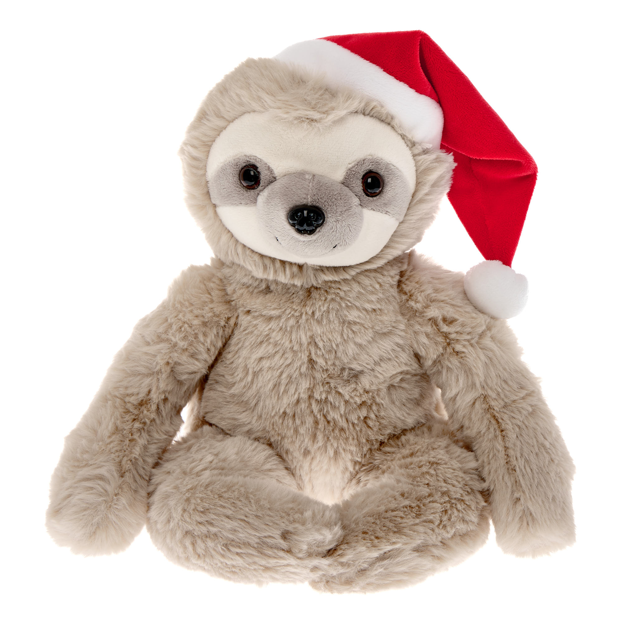 Medium Sloth In Santa Hat Soft Toy