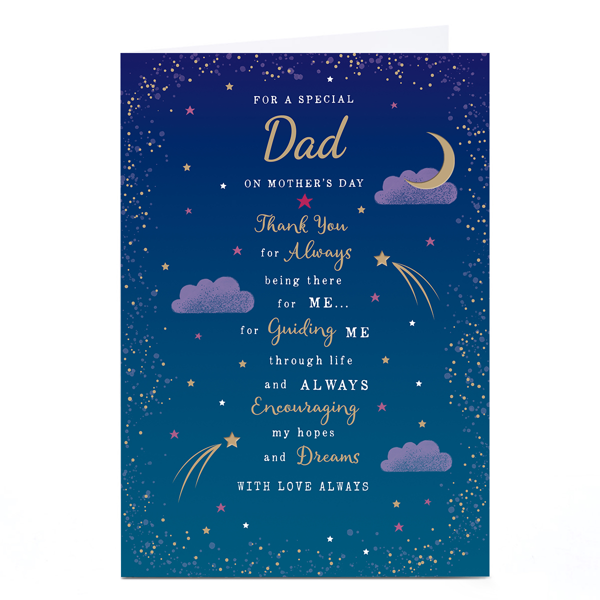 Personalised Mother's Day Card - For a Special Dad on Mother's Day