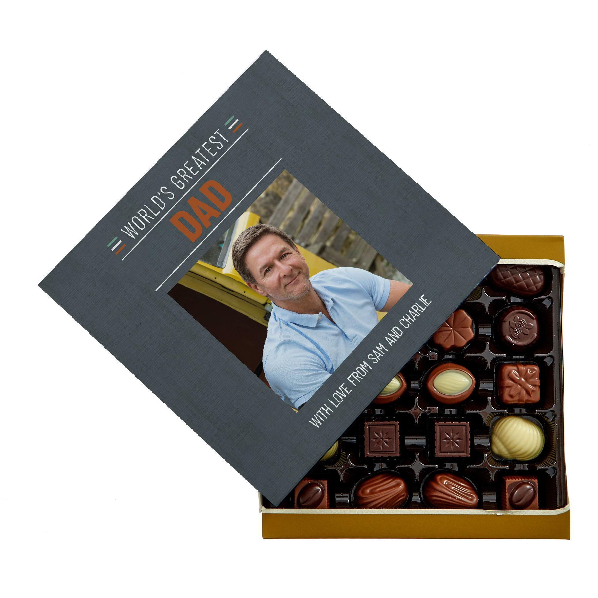 Photo Personalised Belgian Chocolates - World's Greatest Dad