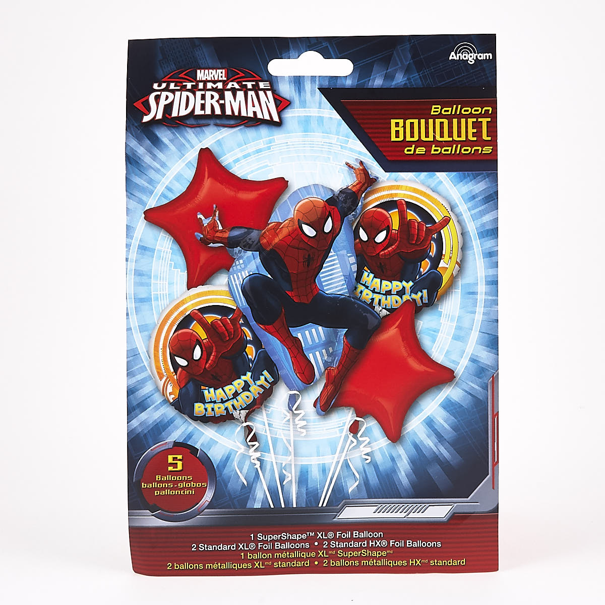 marvel spider-man helium balloon bouquet (deflated)