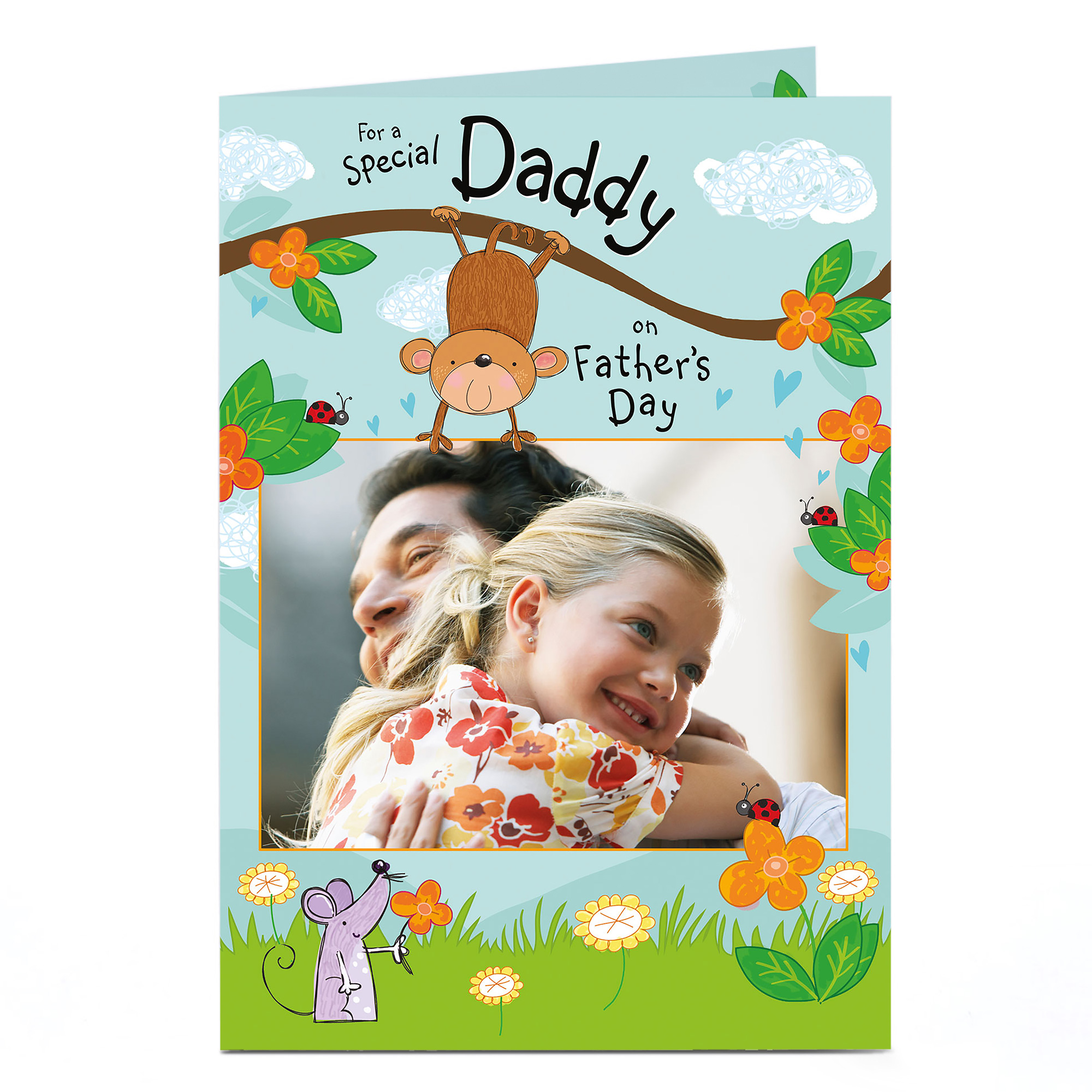 Photo Upload Father's Day Card - Daddy Monkey