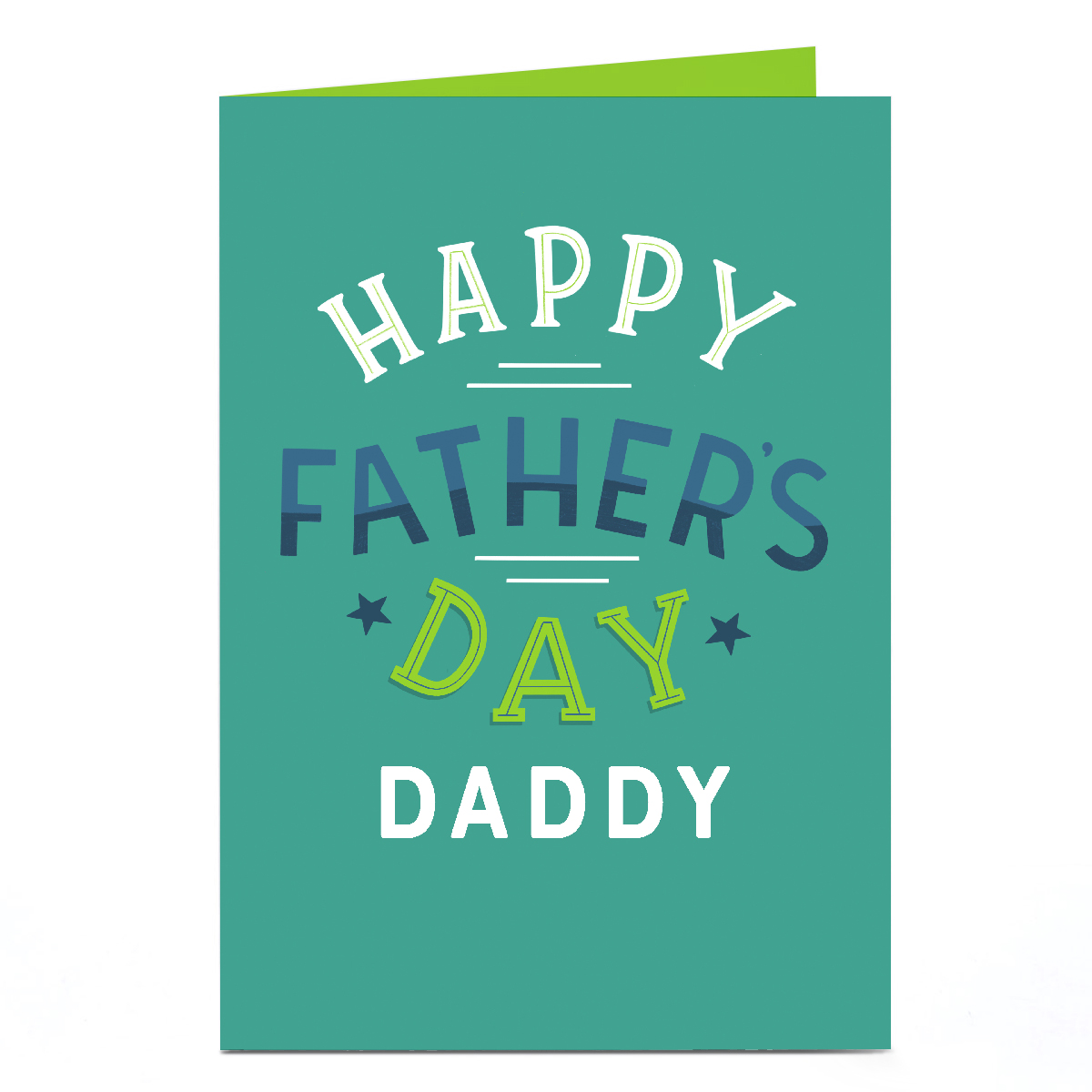 Buy Personalised Father's Day Card - Bright Green Text - Daddy for GBP ...