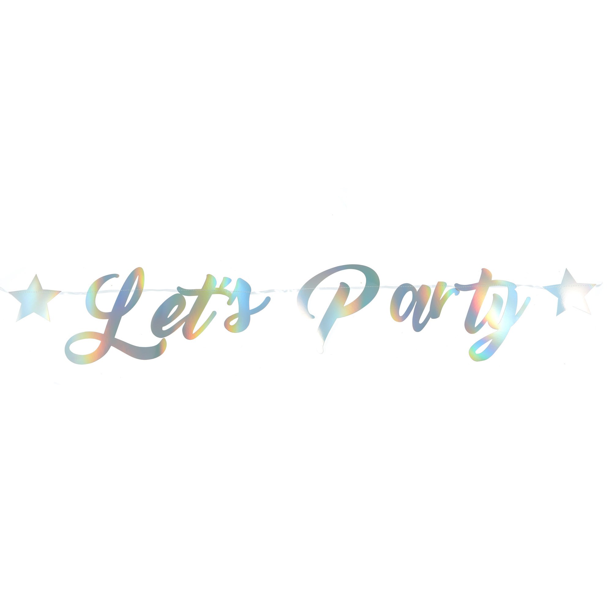 Let's Party Iridescent Letter Banner 3m