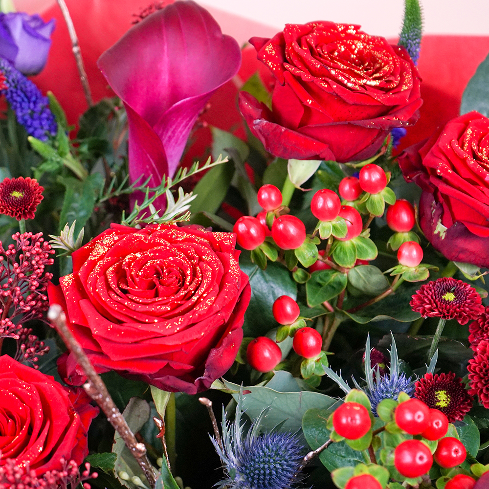 Crimson Elegance Flower Bouquet - Free Delivery!