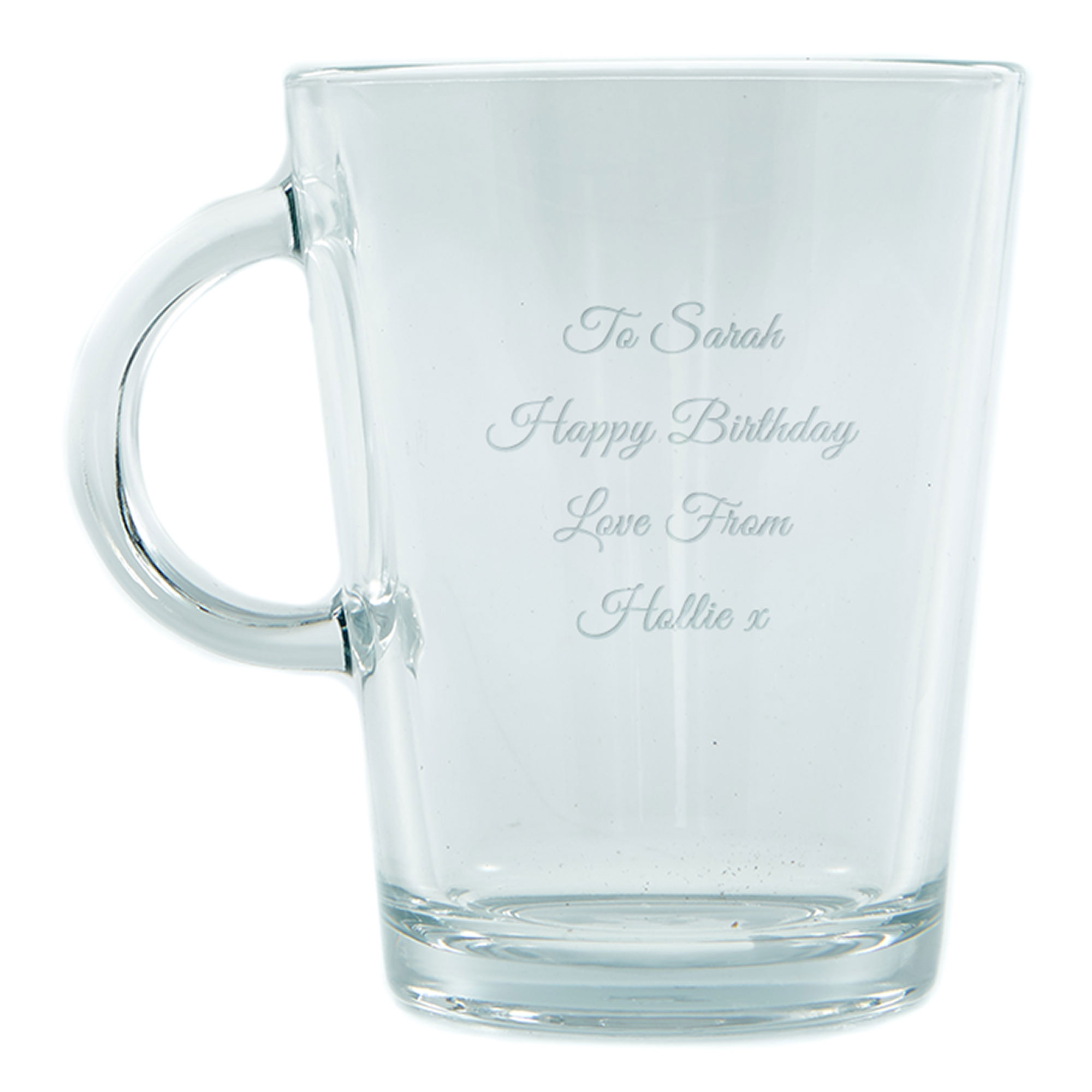 Personalised Engraved Glass Mug - Message