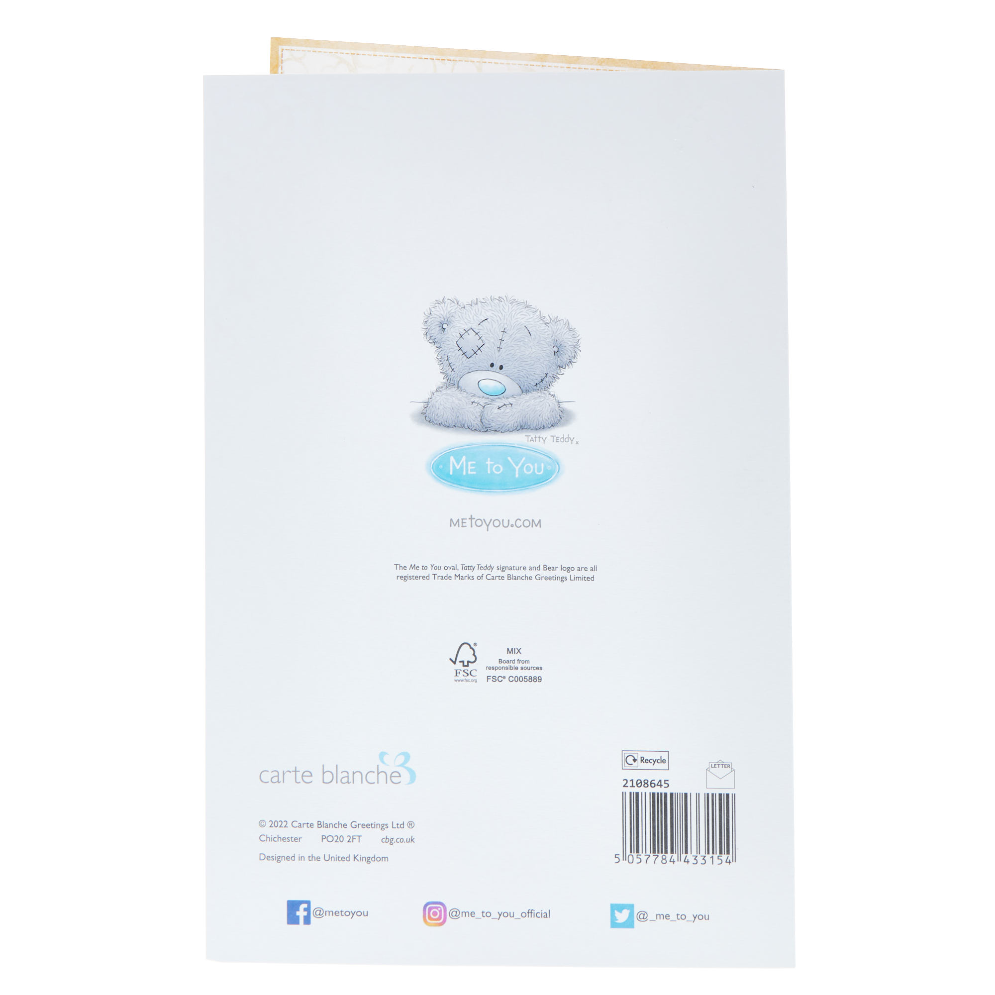 Congratulations Me To You Tatty Teddy Wedding Card