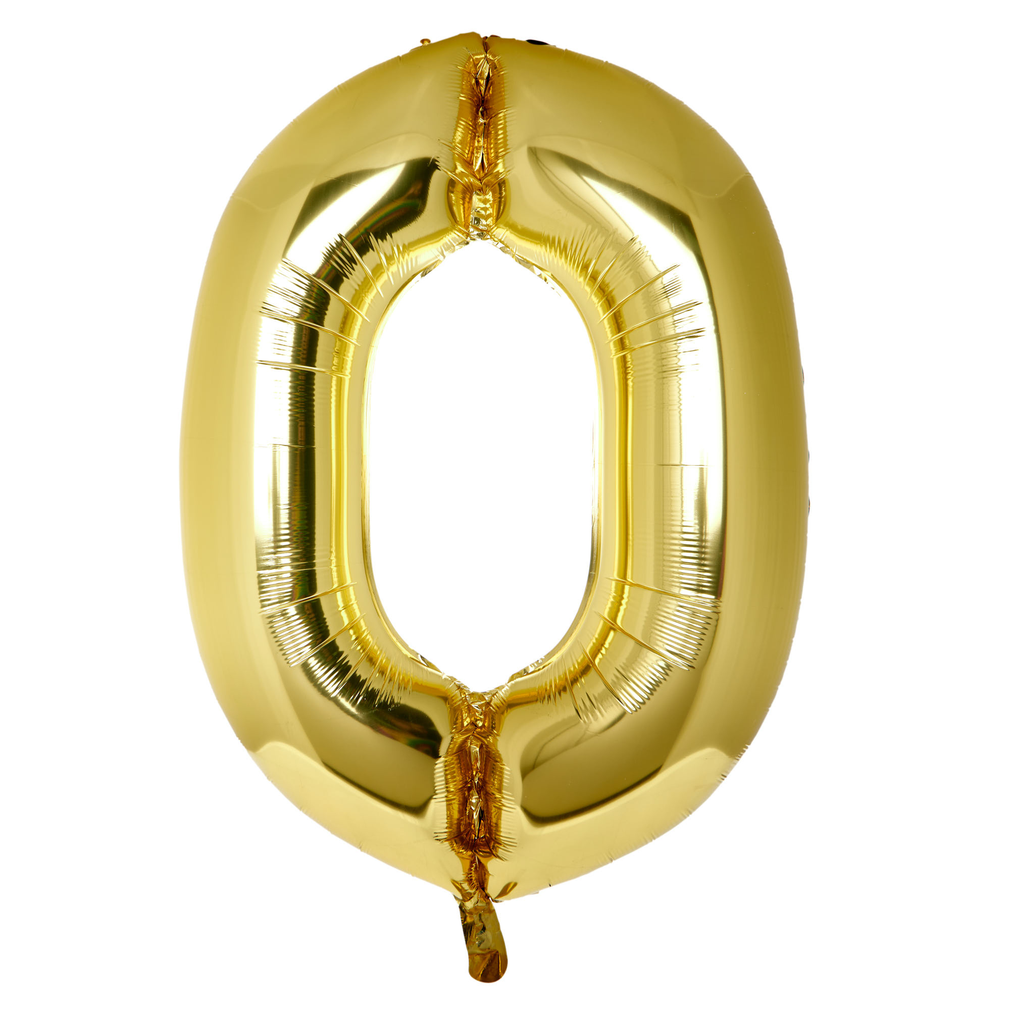 Large 34-Inch Gold Number 0 Foil Helium Balloon (Uninflated) 