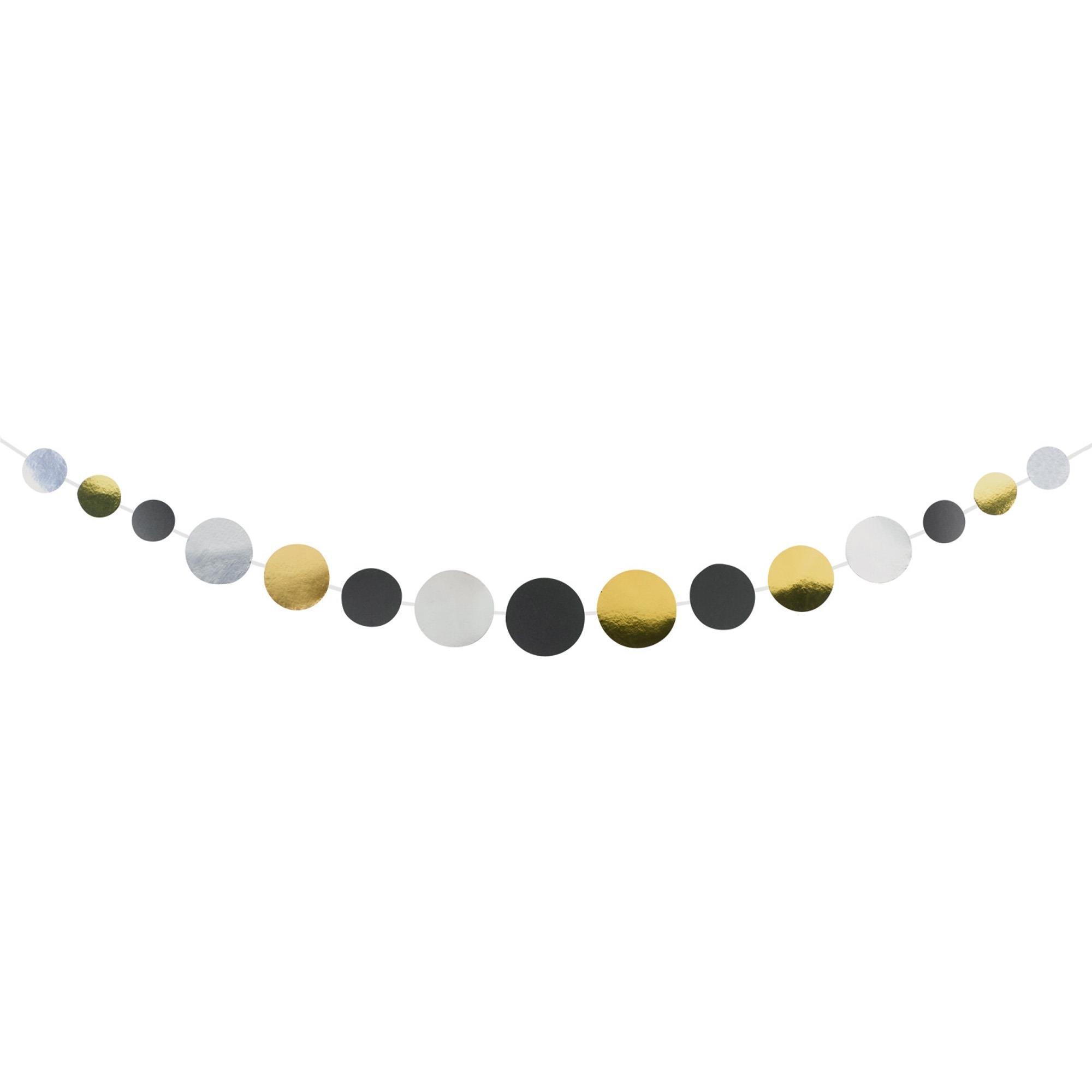 Black & Gold Circle Garland