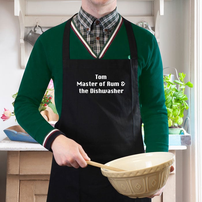 Personalised Black Apron - Any Message