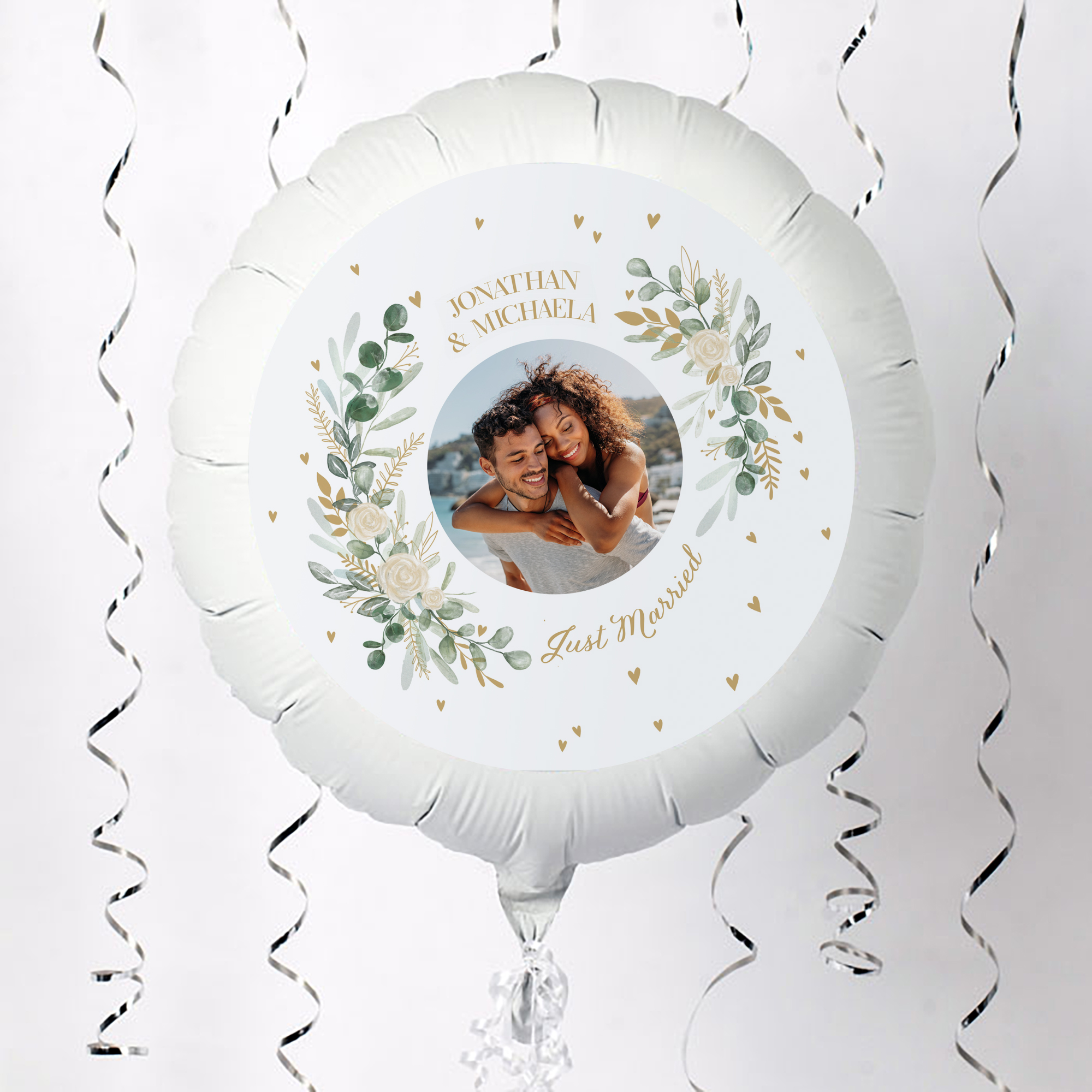 Photo Upload Wedding Balloon - Just Married