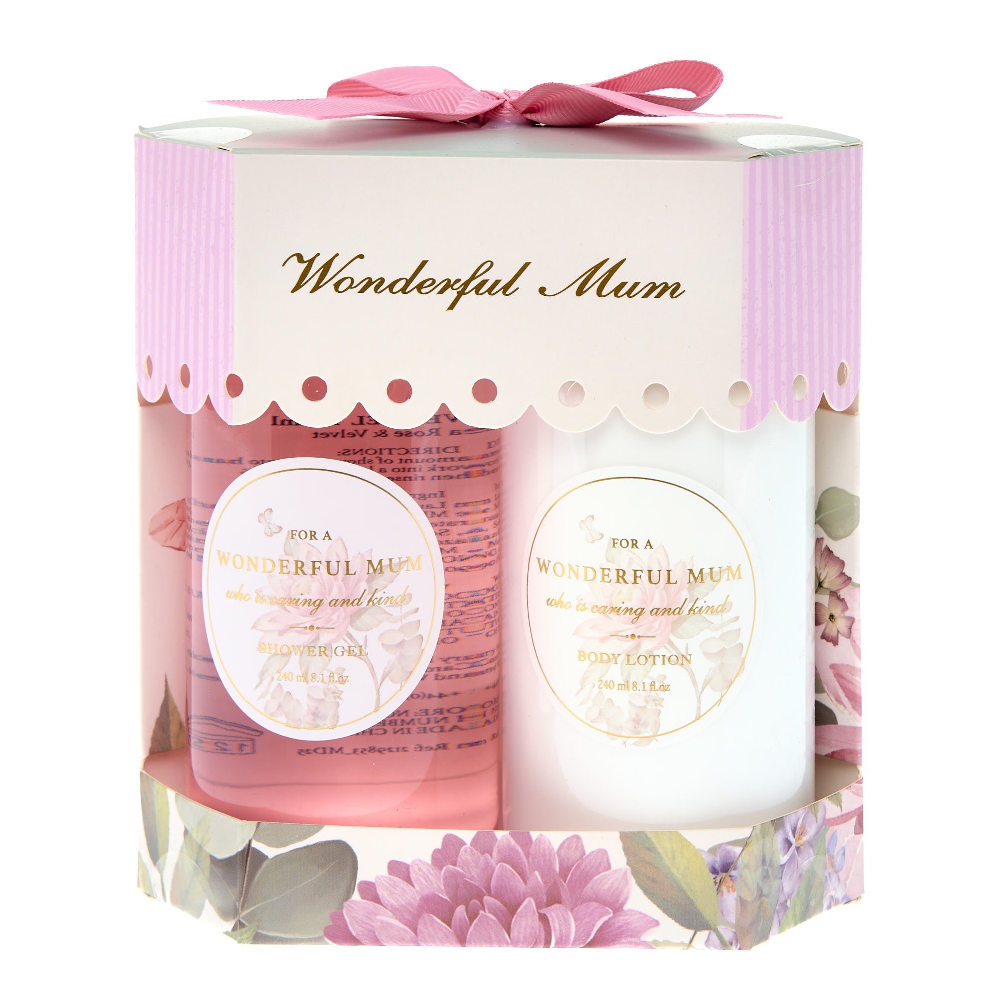 Wonderful Mum Tea Rose & Velvet Body Lotion & Shower Gel Set