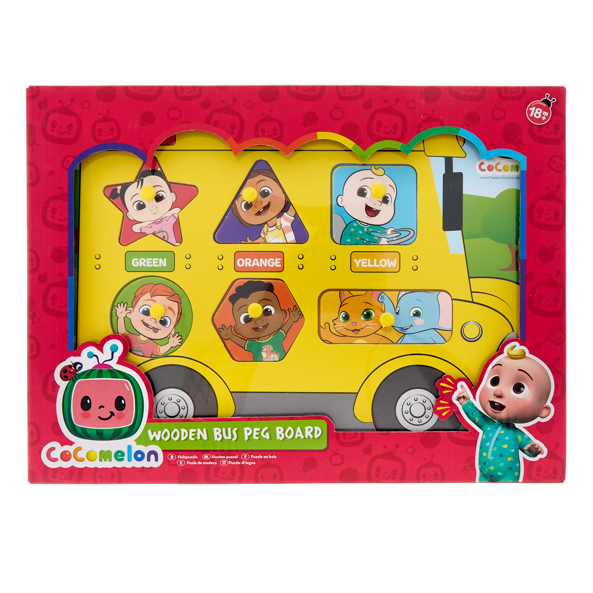 CoComelon Wooden Bus Peg Board