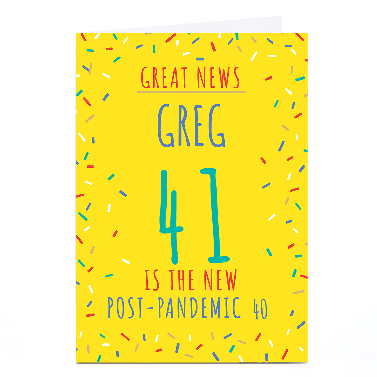 Personalised 41st Birthday Card - Post Pandemic 