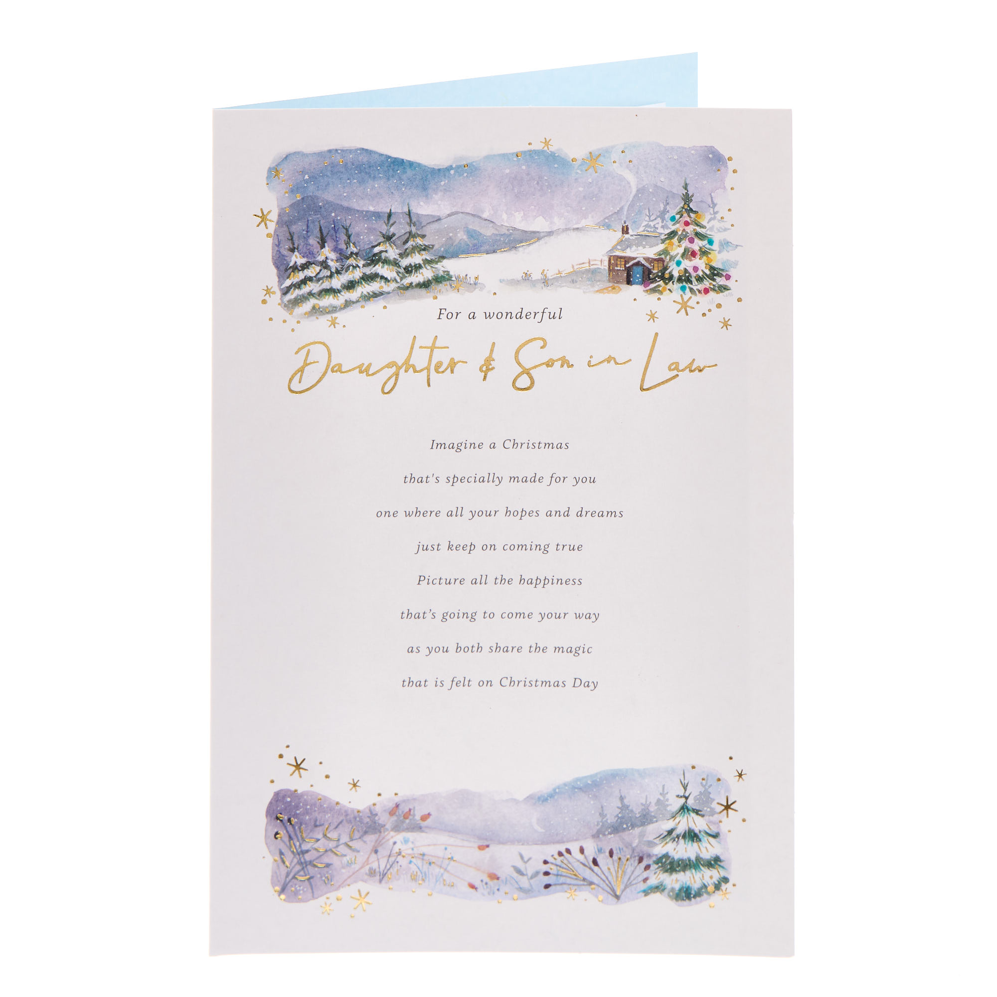 Daughter & Son In Law Snowy Landscape Christmas Card