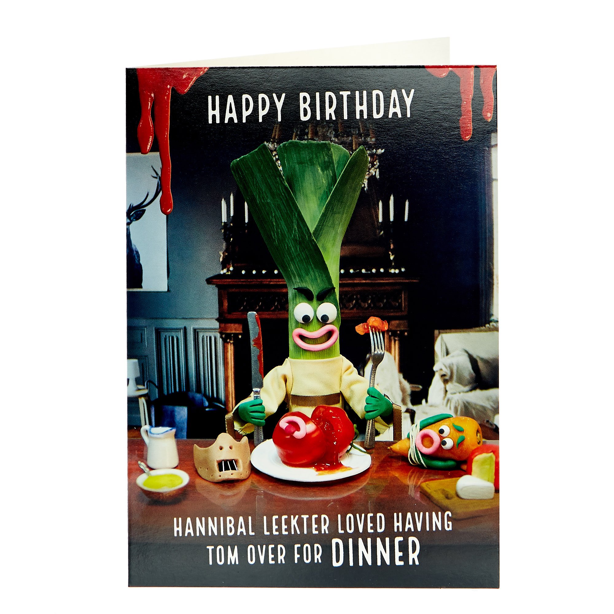 Violent Veg Birthday Card - Hannibal Leekter