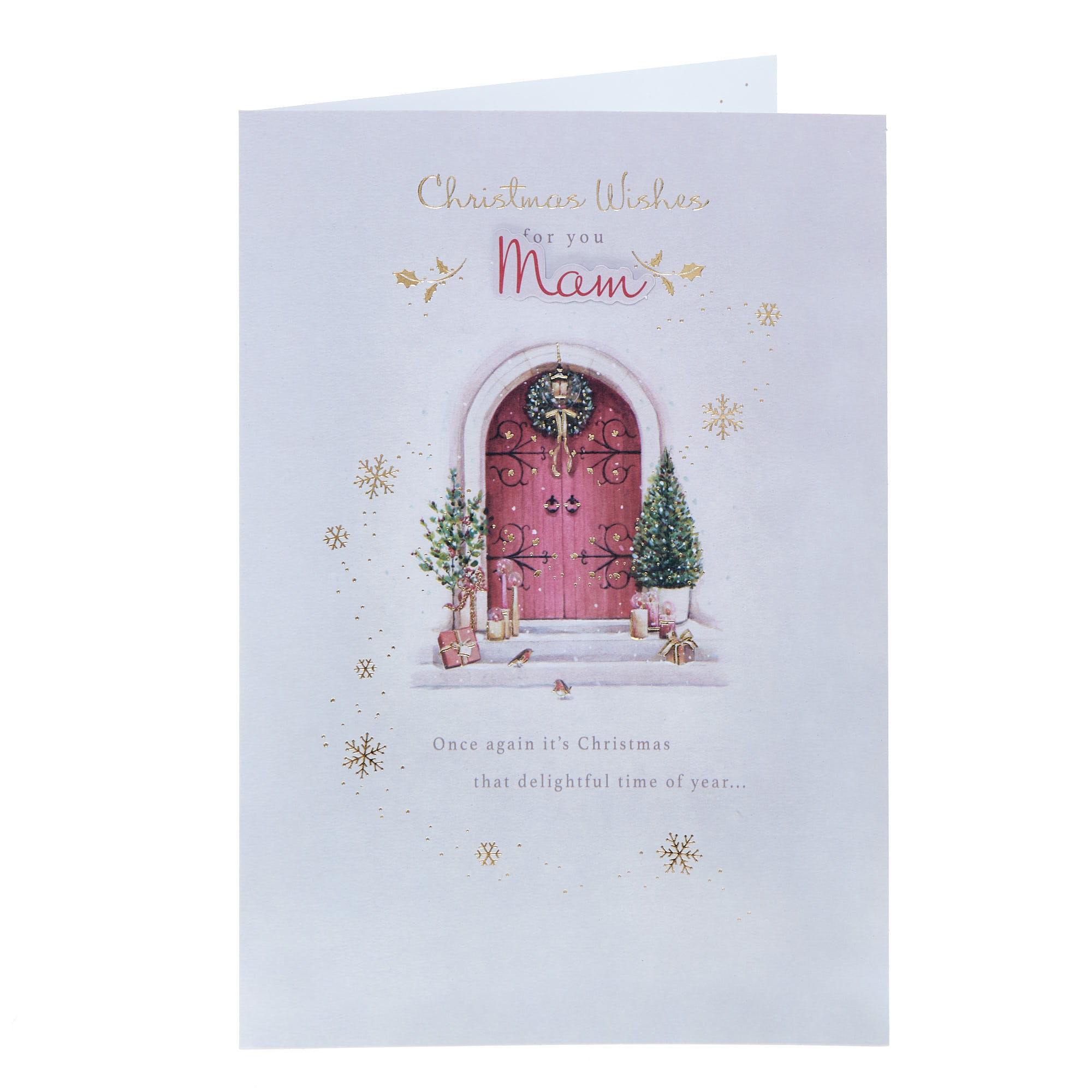 Mam Festive Red Door Christmas Card