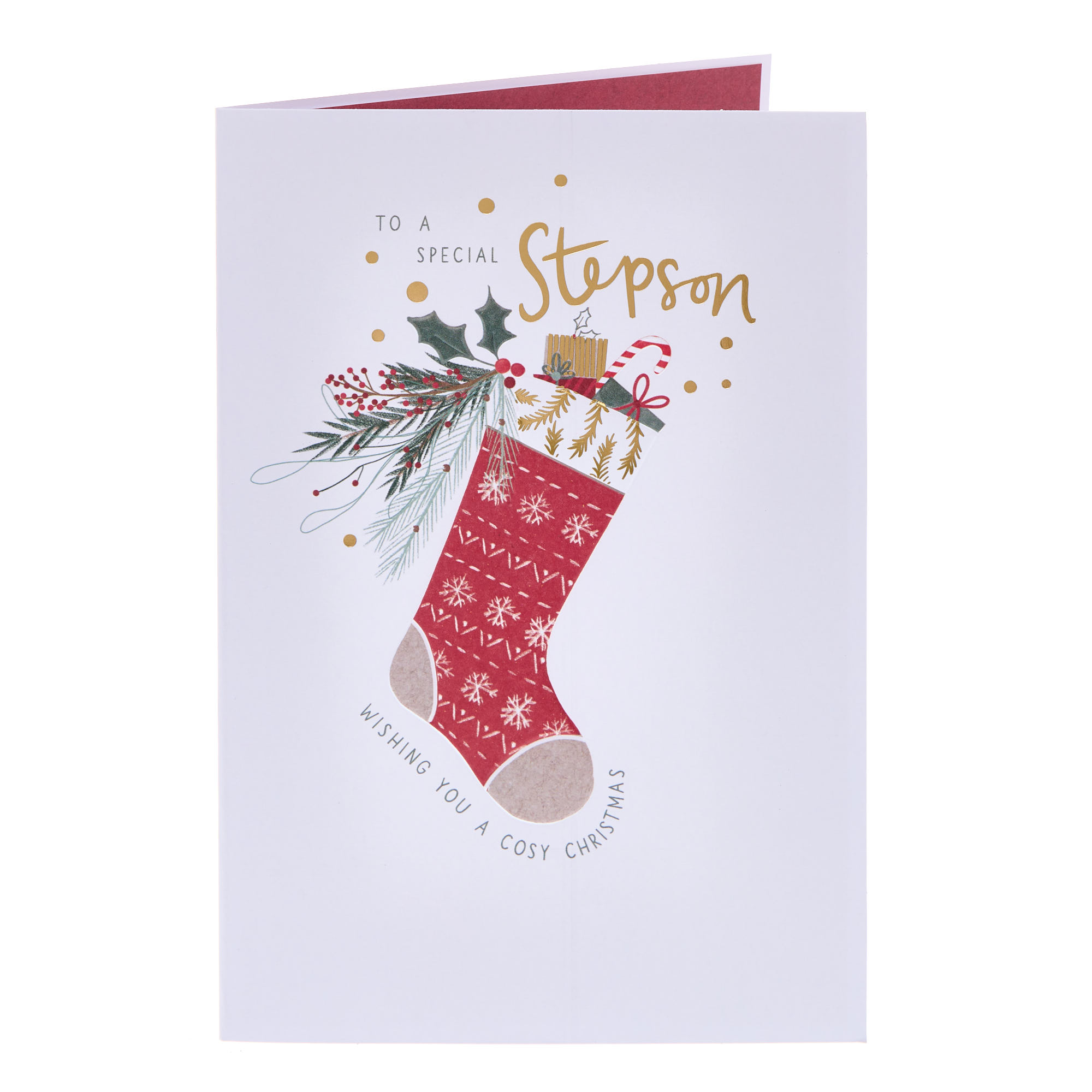 Special Stepson Stocking Christmas Card