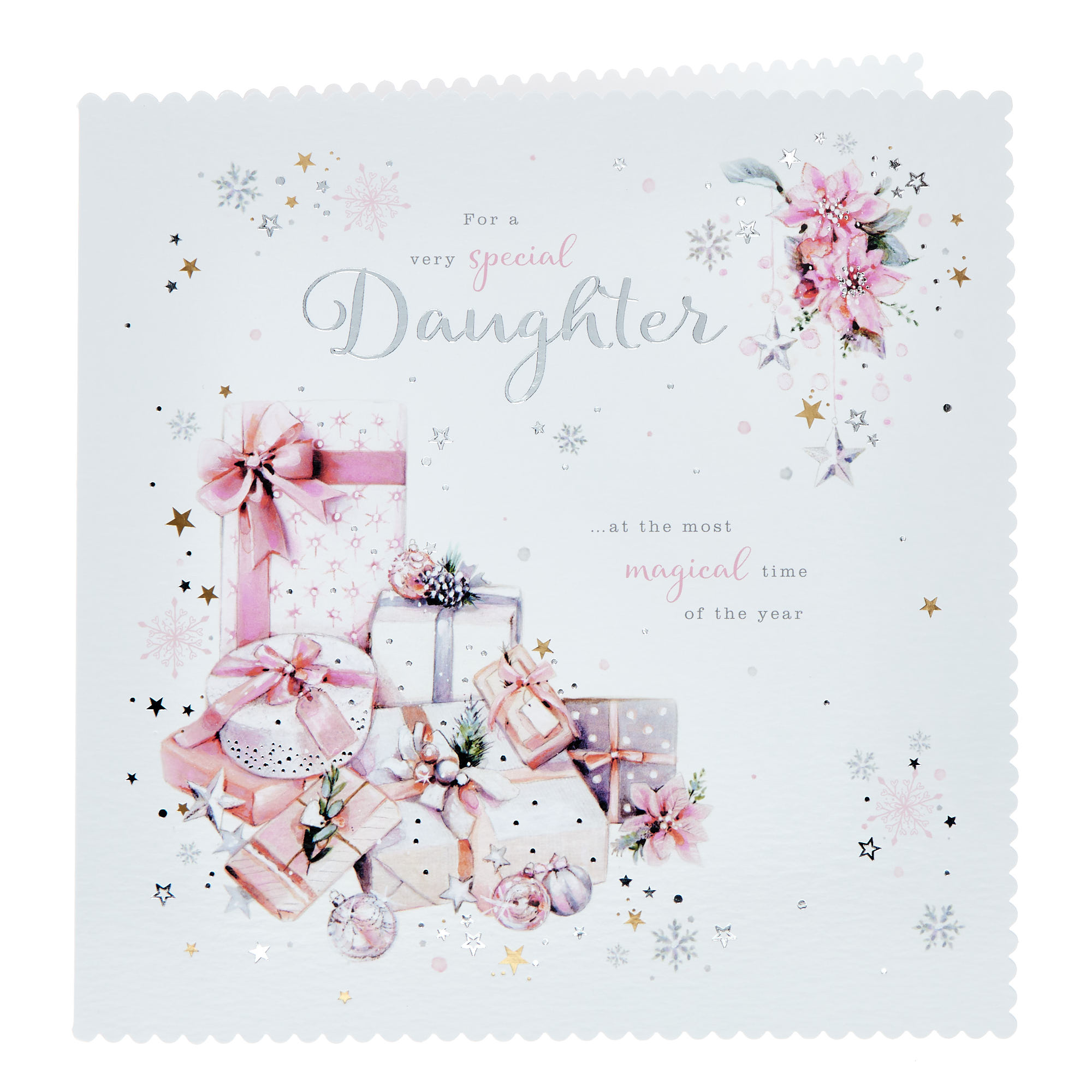 Daughter Pink Gifts Christmas Card