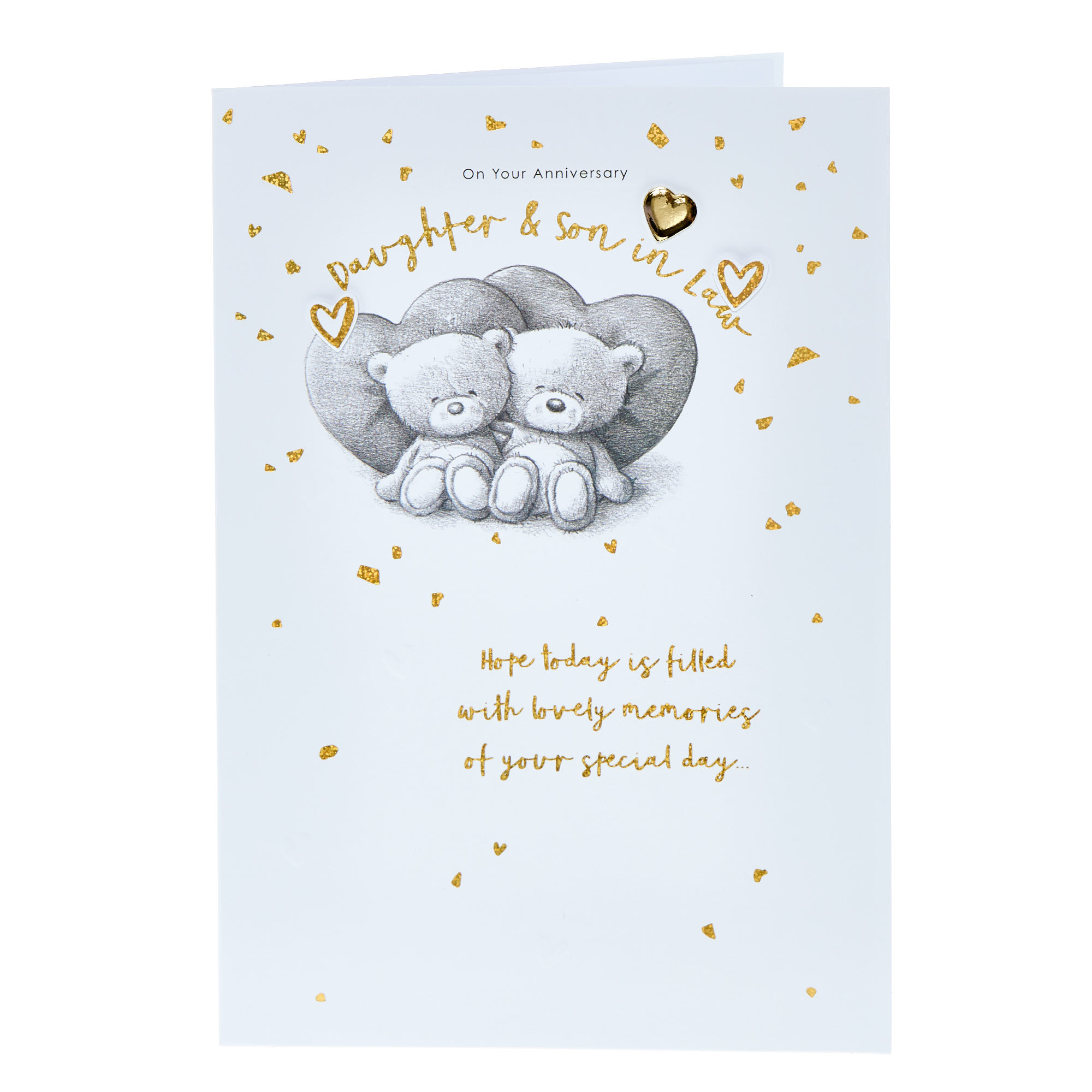 Hugs Bear Daughter & Son in Law Wedding Anniversary Card  