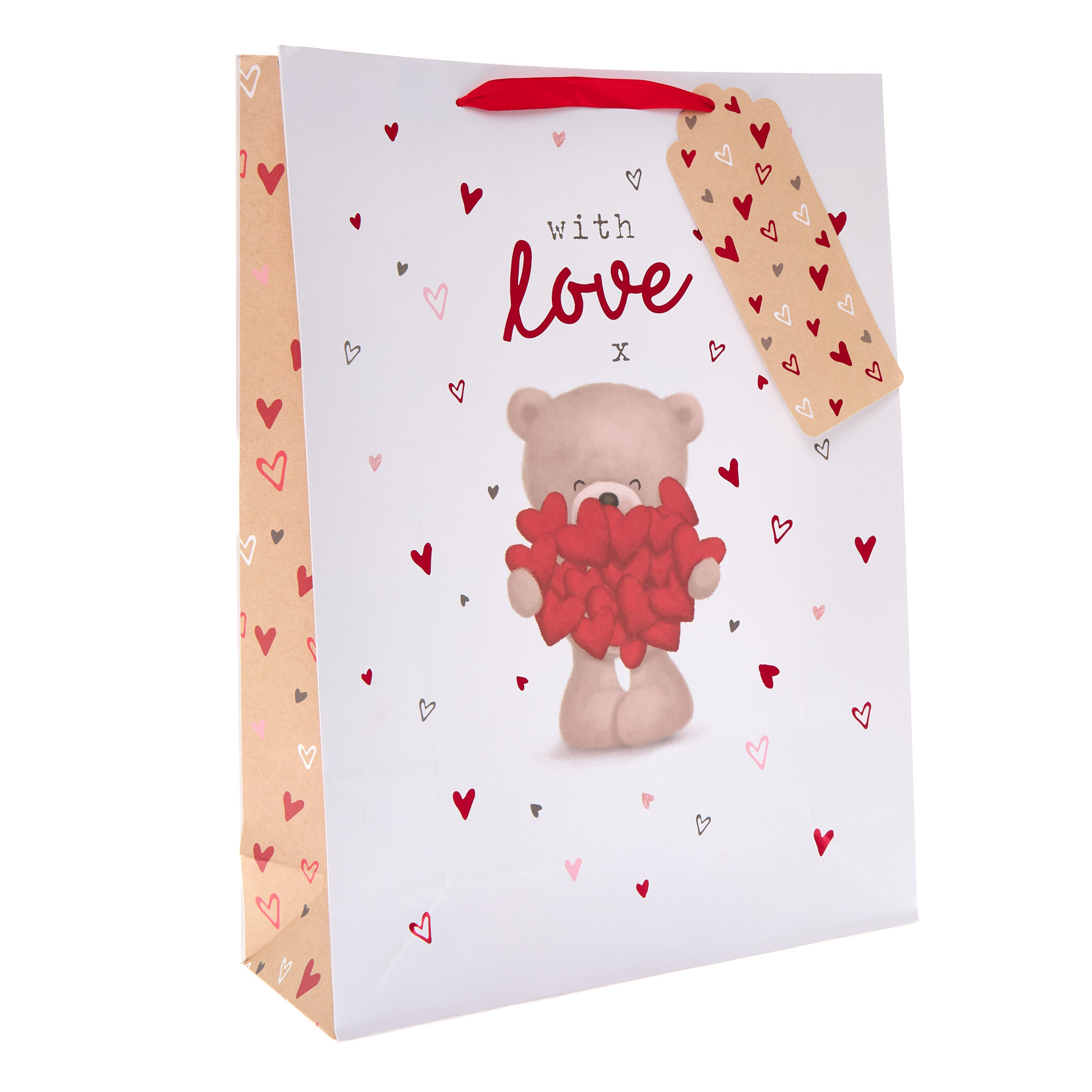 Hugs With Love Extra Large Portrait Valentine's Day Gift Bag