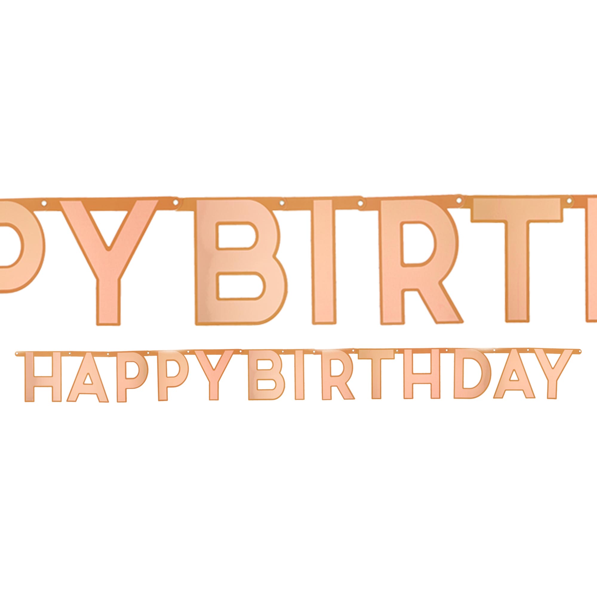 Rose Gold Happy Birthday Letter Banner