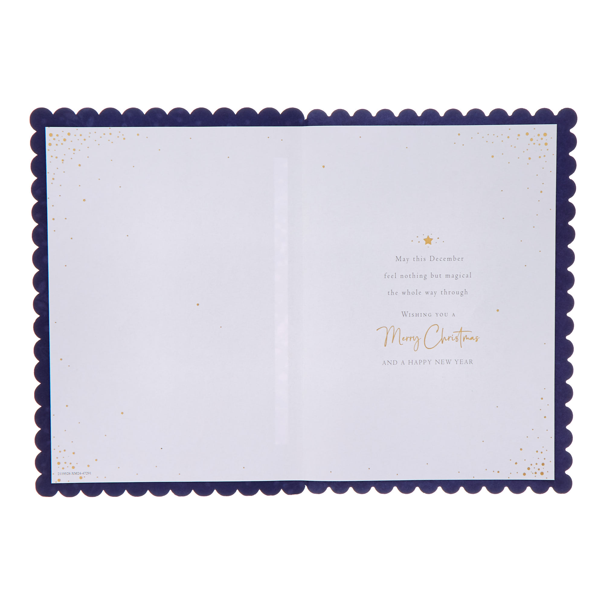 Navy & White Print Christmas Card