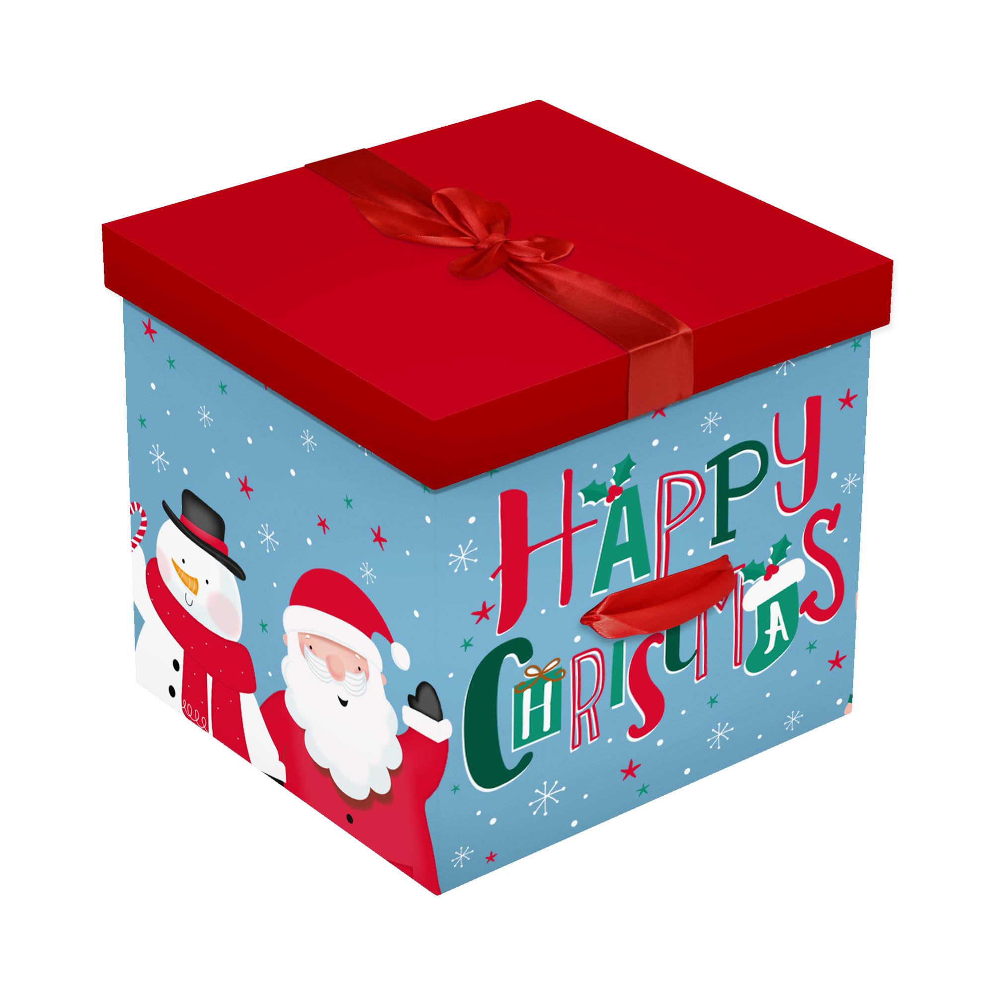 Square Flat Pack Cute Christmas Gift Box