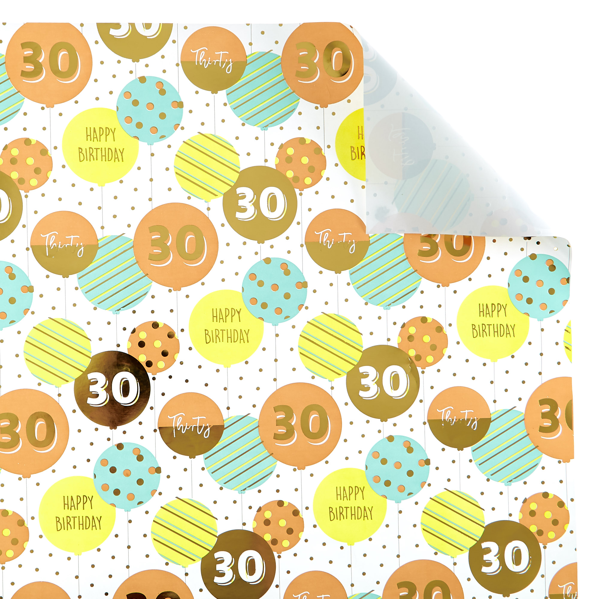 30th Birthday Wrapping Paper - 1 Sheet