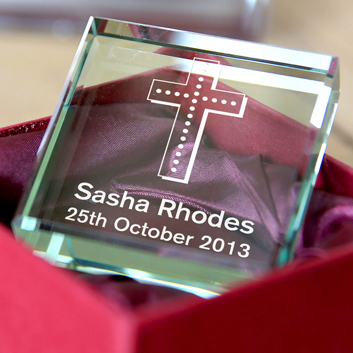 Personalised Engraved Glass Token - Baby's Christening