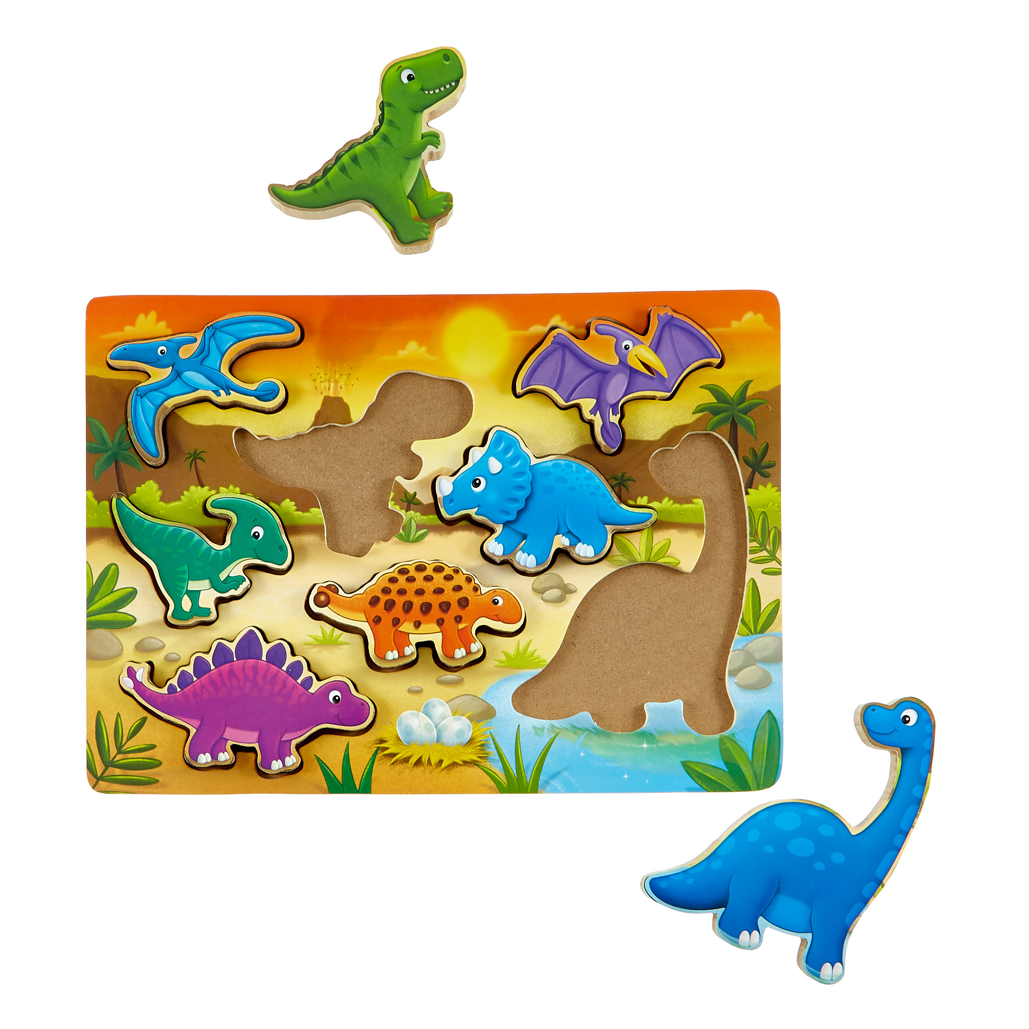 Children's Chunky Wooden Dinosaur Puzzle