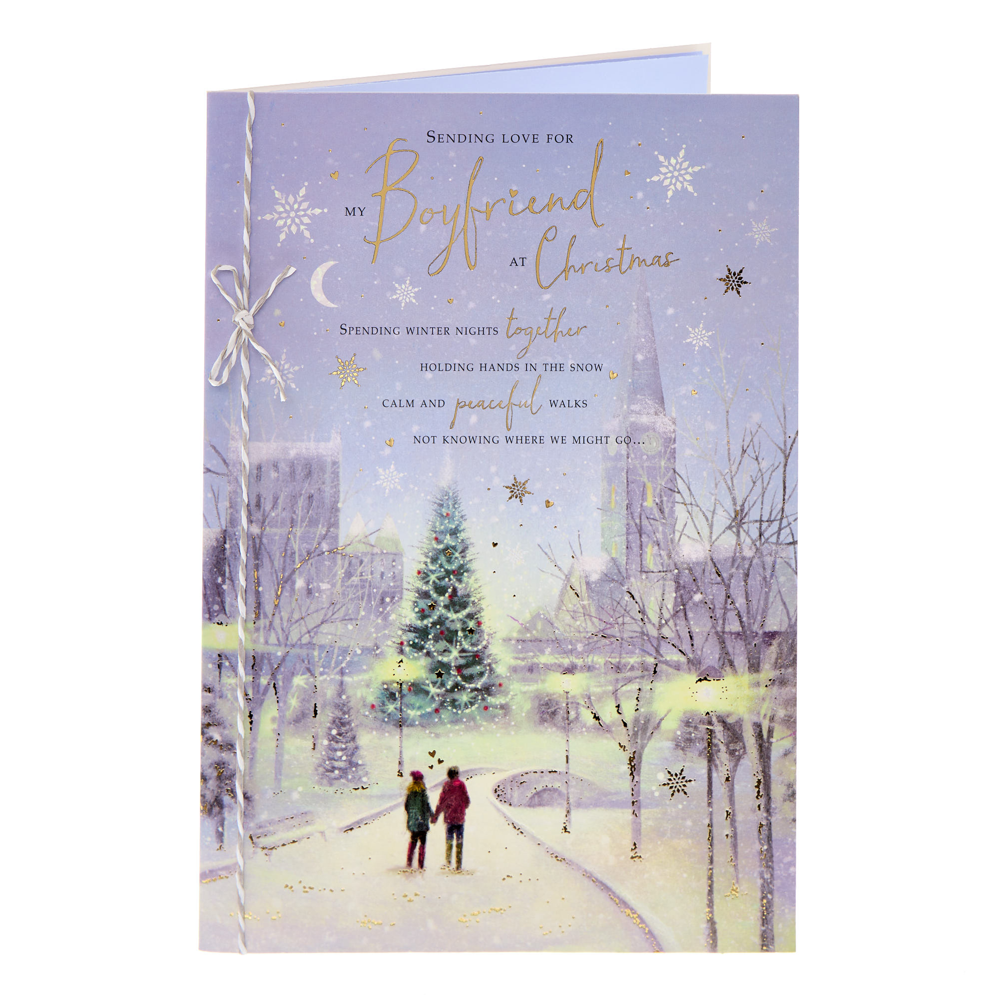 Boyfriend Traditional Town Scene Christmas Card