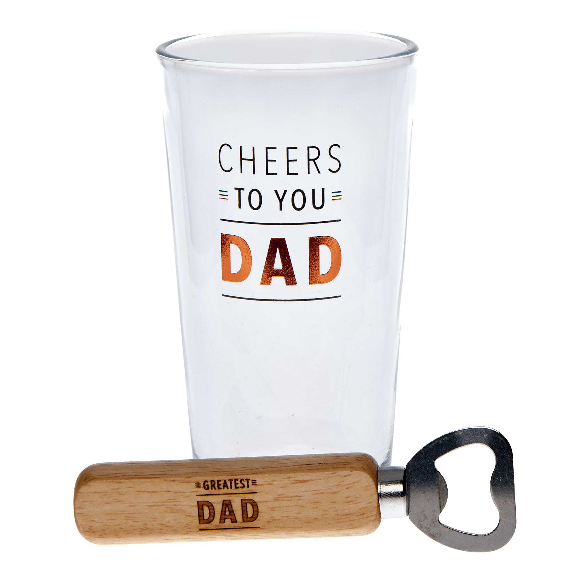 Greatest Dad Pint Glass & Bottle Opener Gift Set