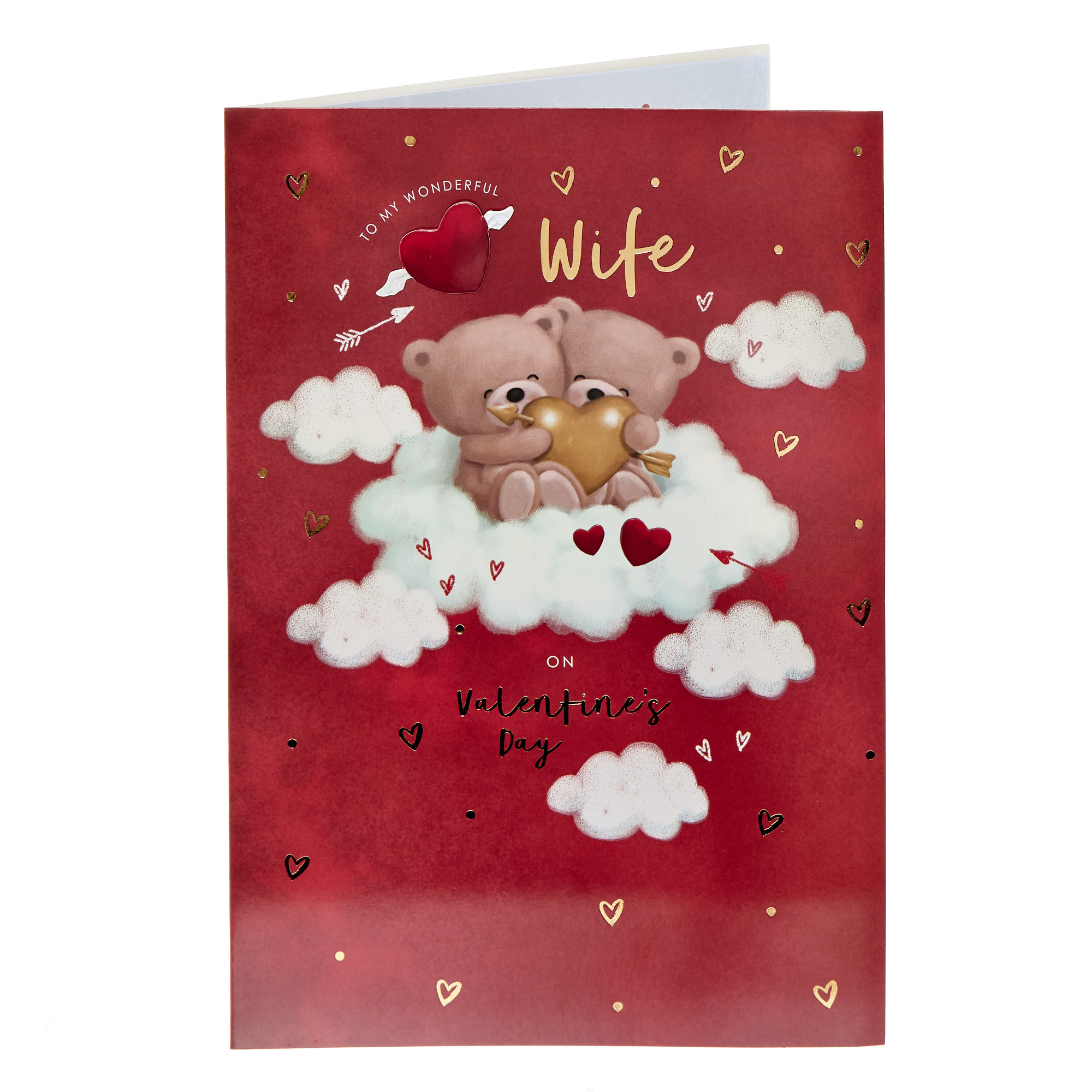 Wife Hugs in the Clouds Valentine's Day Card