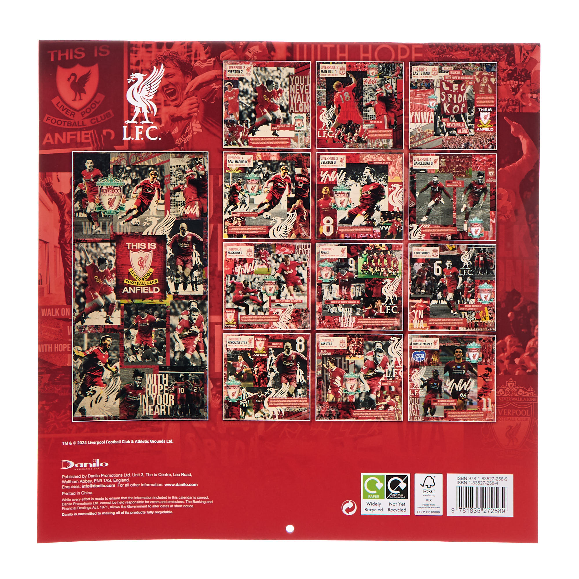 Liverpool FC 2025 Limited Edition Calendar & Musical Collectors Gift Set