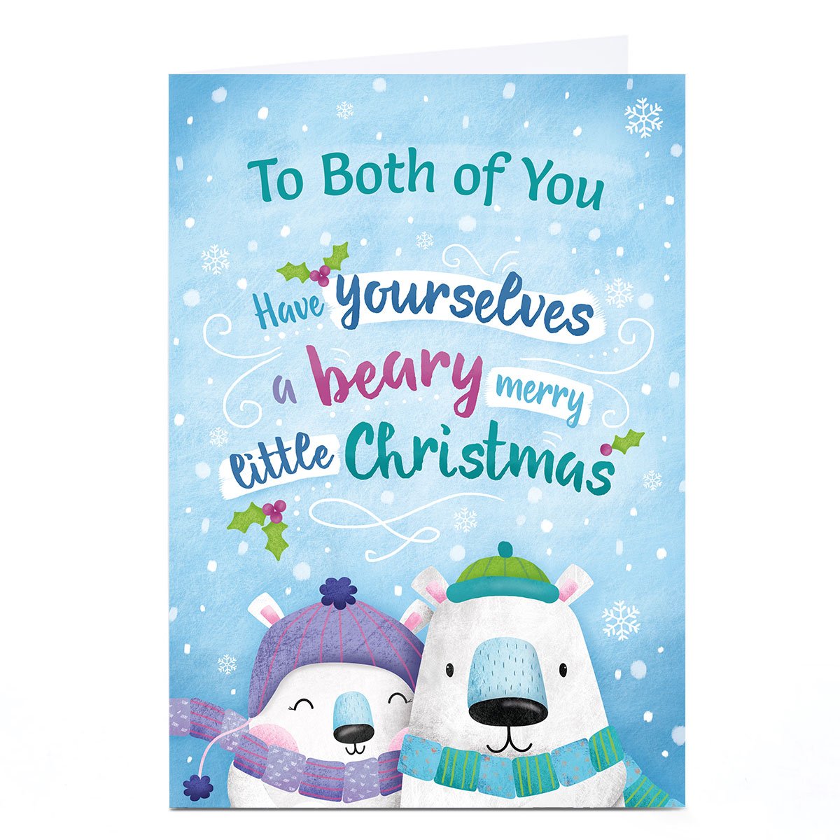 Personalised Christmas Card - Beary Merry Little Christmas, Both of You